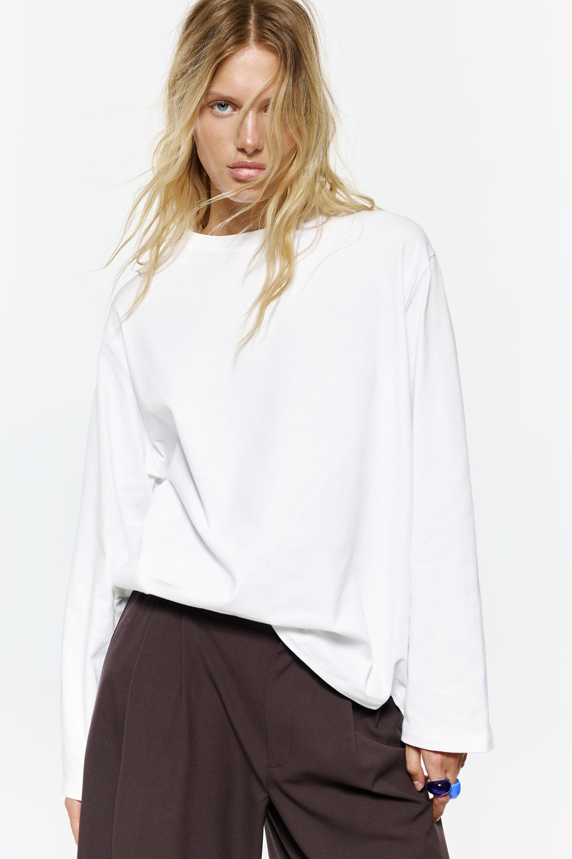Camiseta oversize manga larga