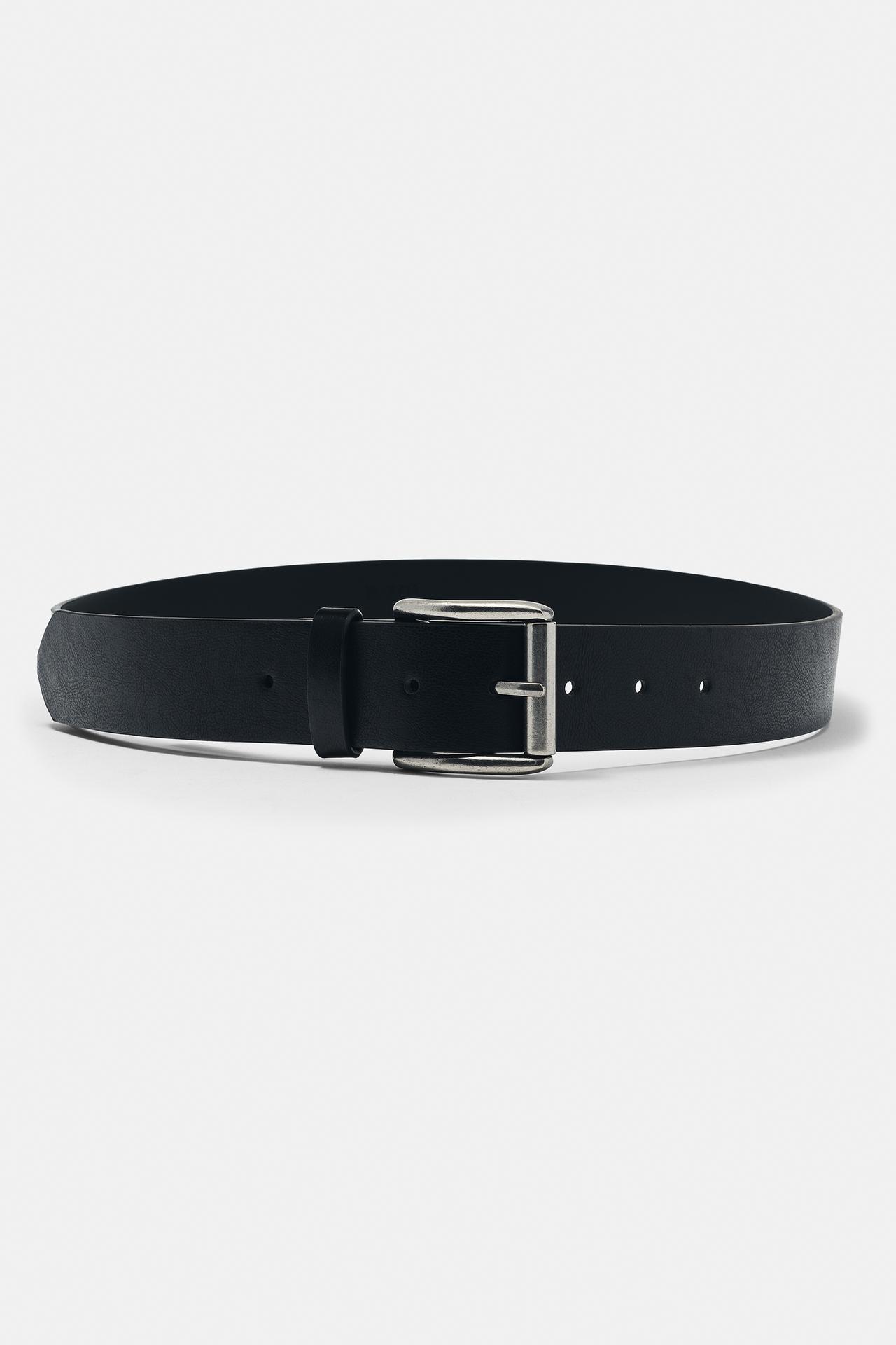 Leather-effect belt — Black
