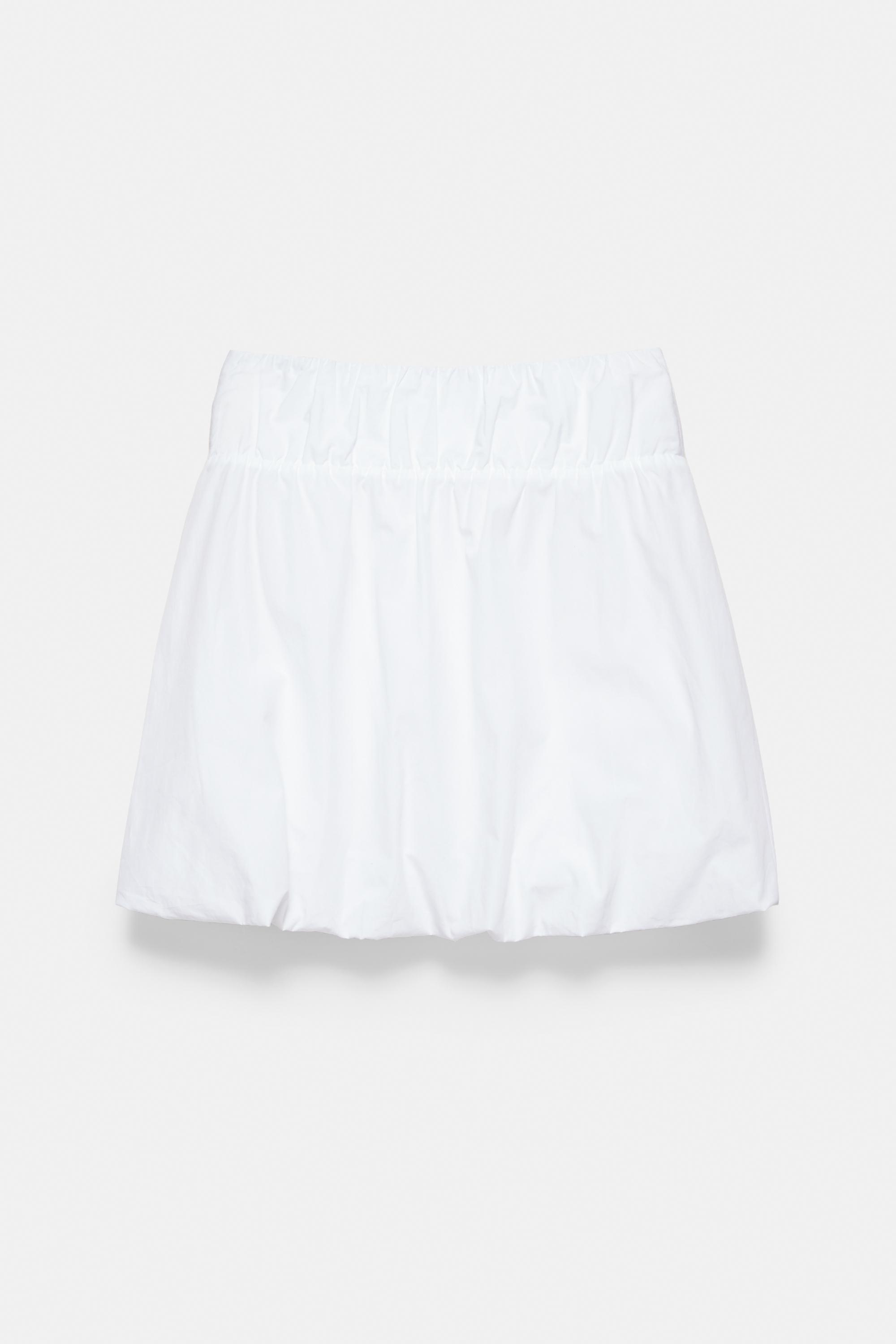 Poplin balloon skirt — White
