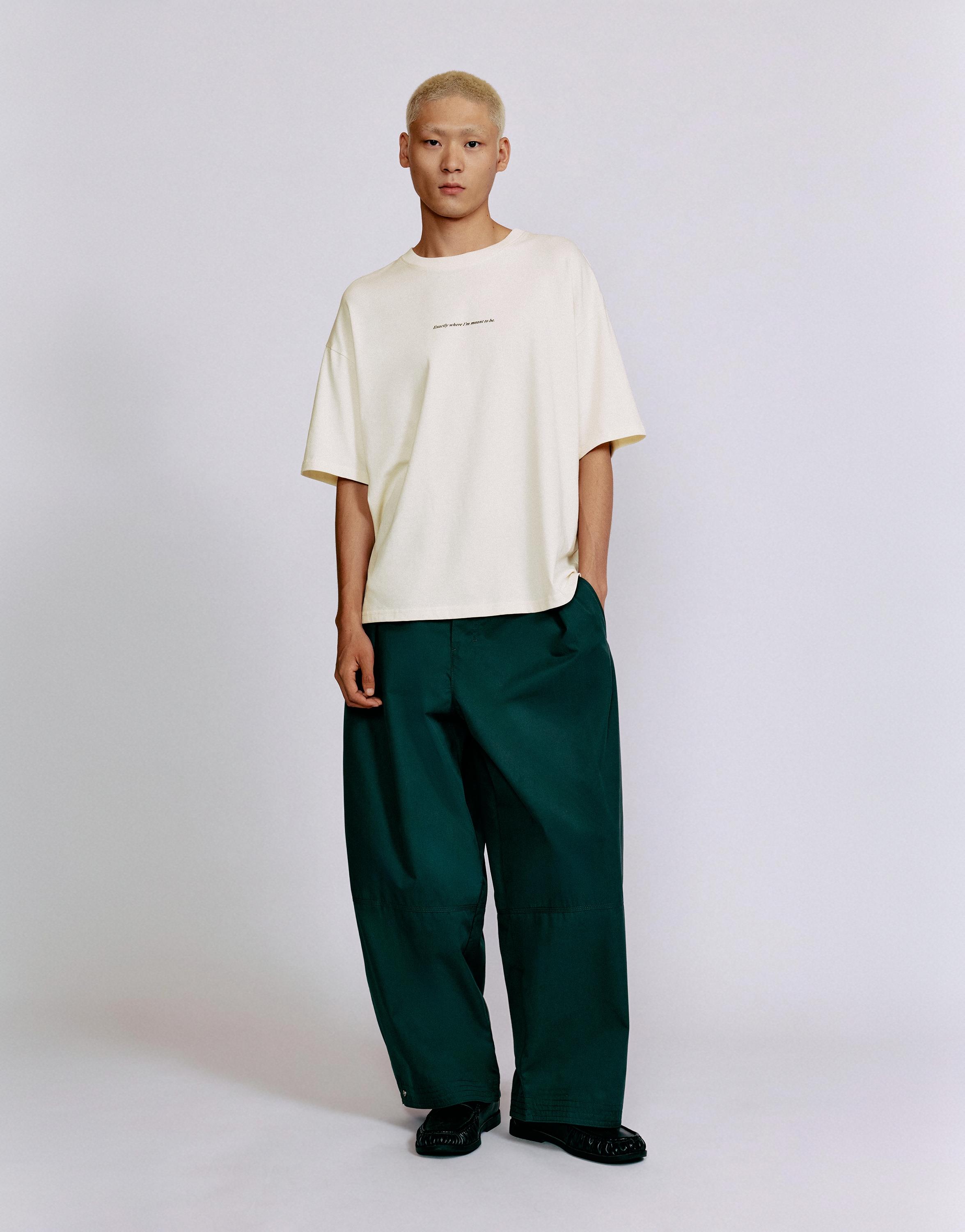Relaxed fit slogan T-shirt — Sand