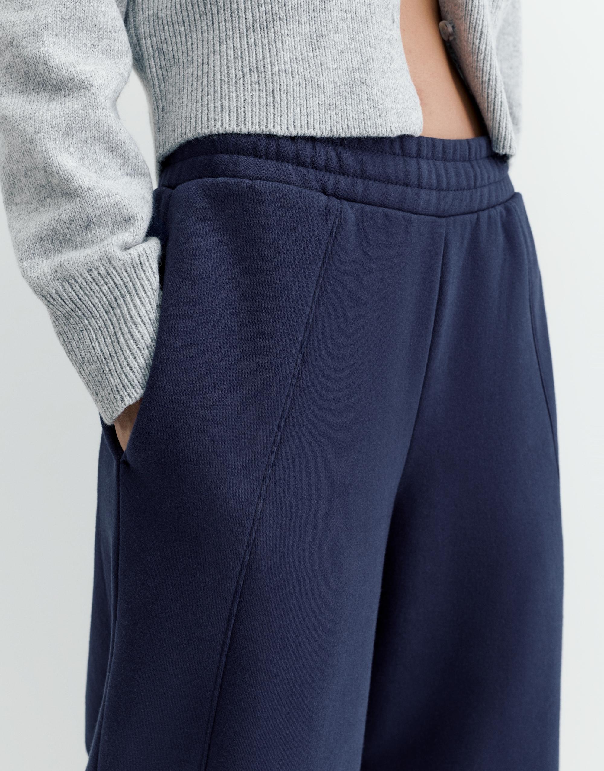 Barrel fit tracksuit trousers — Navy