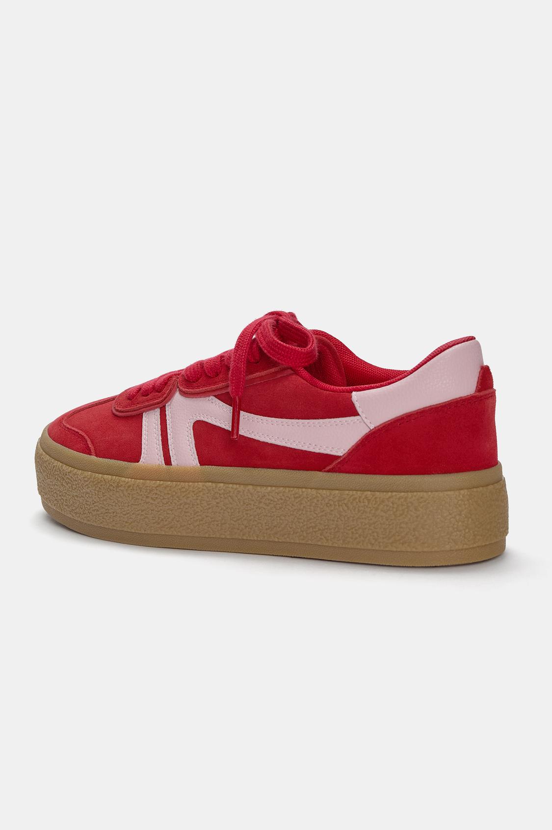 Leather chunky sole trainers - PULL&BEAR 