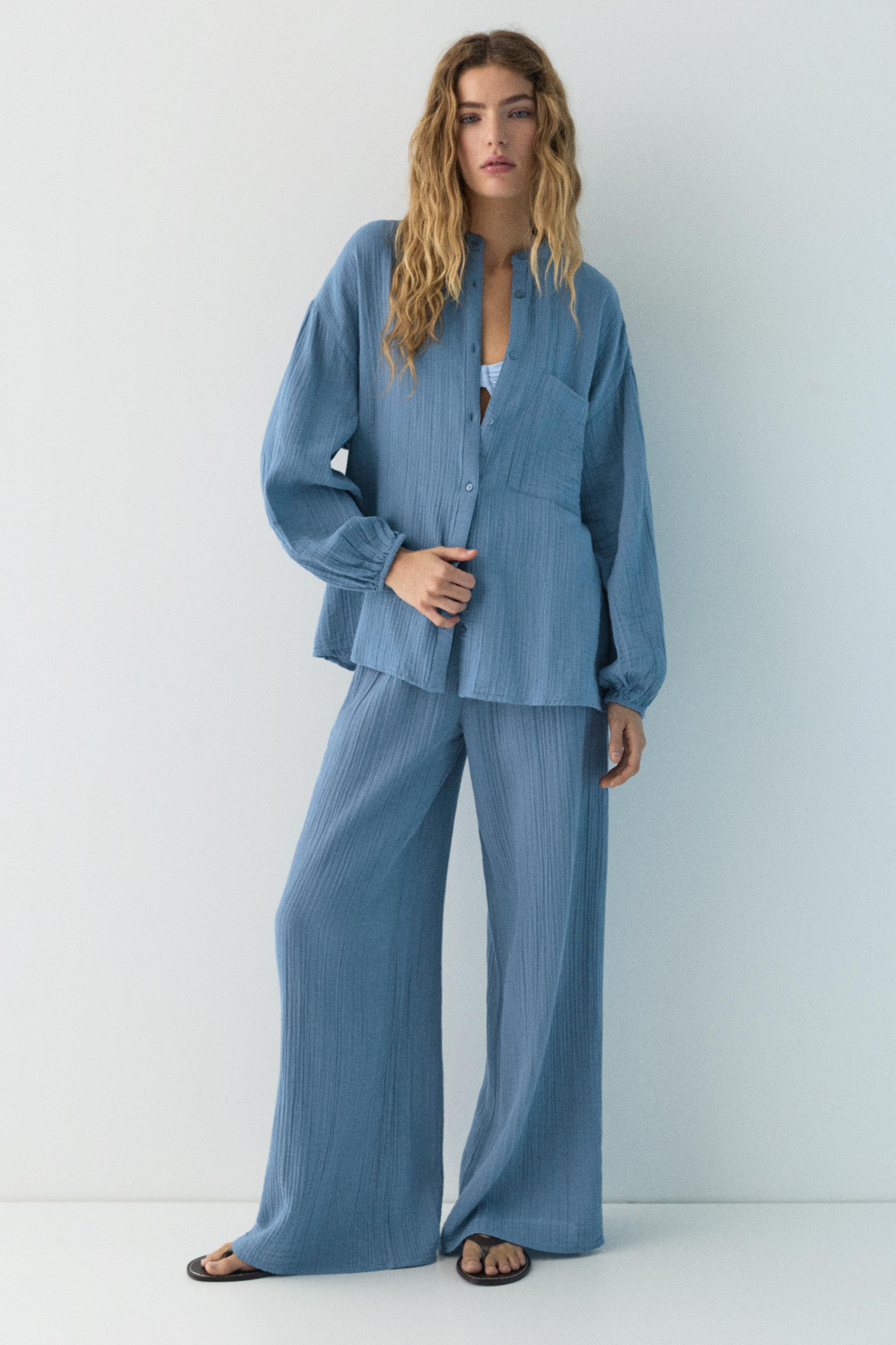 Hakim yaka Şile bezi gömlek - Görsel 30