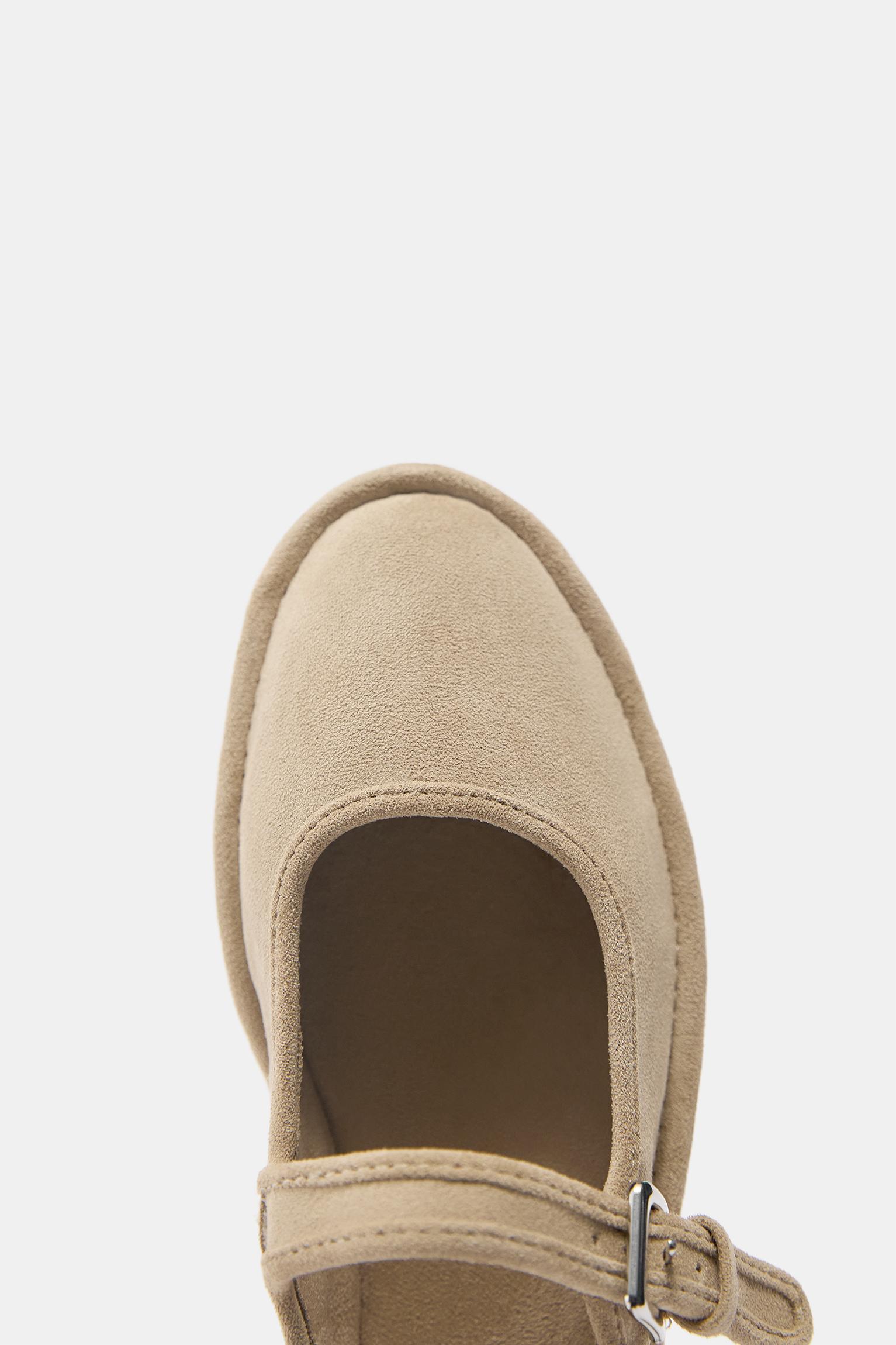 Mary Jane ballerina shoes — Sand