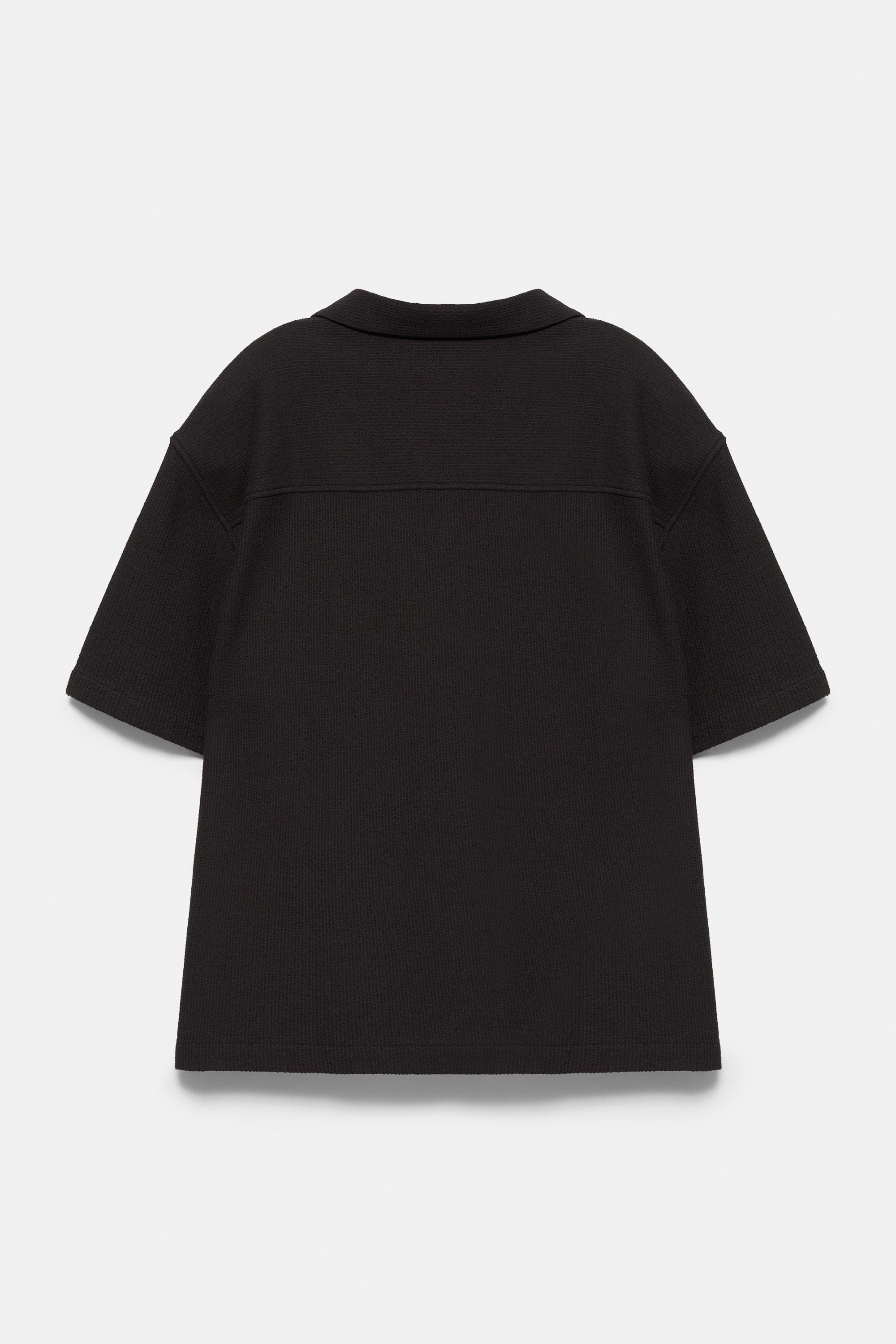 Terrycloth short sleeve shirt — Black