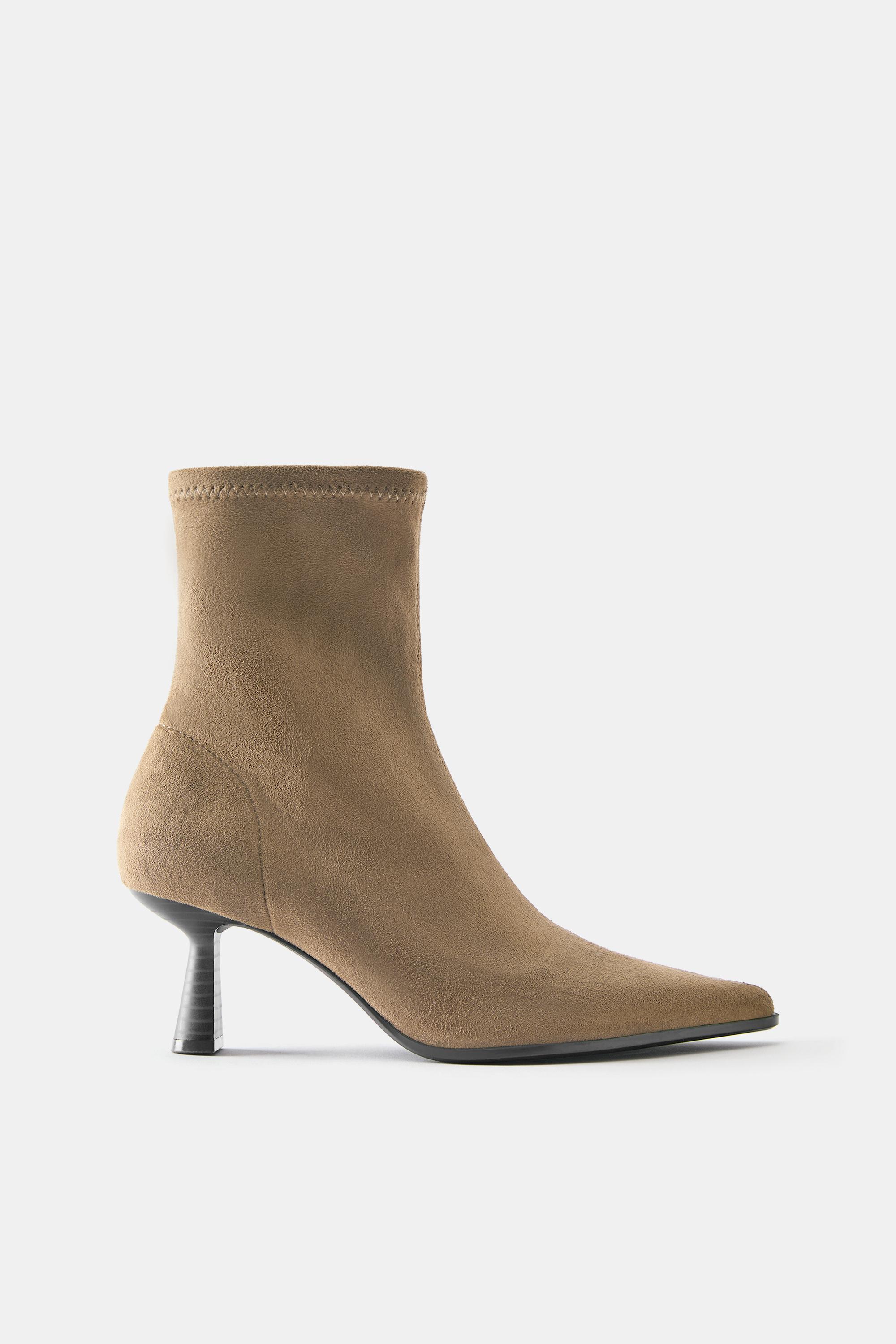 Stretch heel ankle boots — Taupe (alternate view)