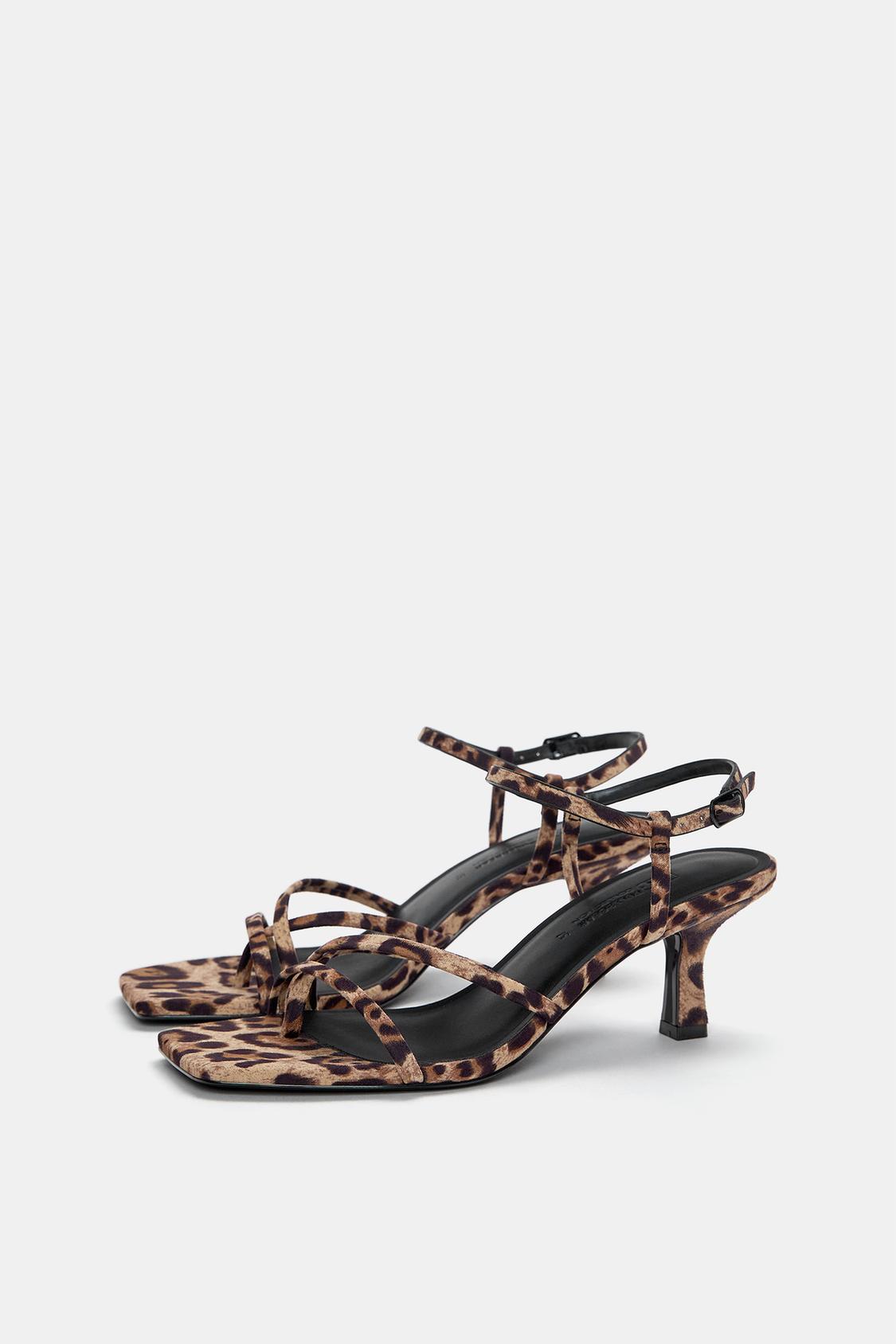 Sandalia Tacón Sandalias Zara Leopardo Wallapop Sandalias