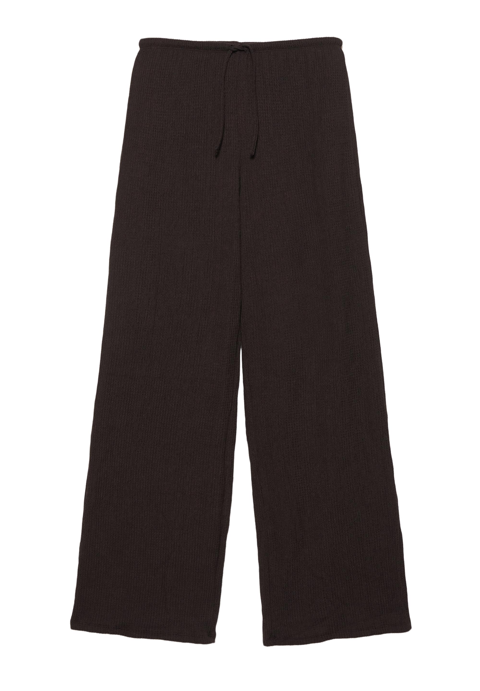 Wide-leg crepe trousers — Brown