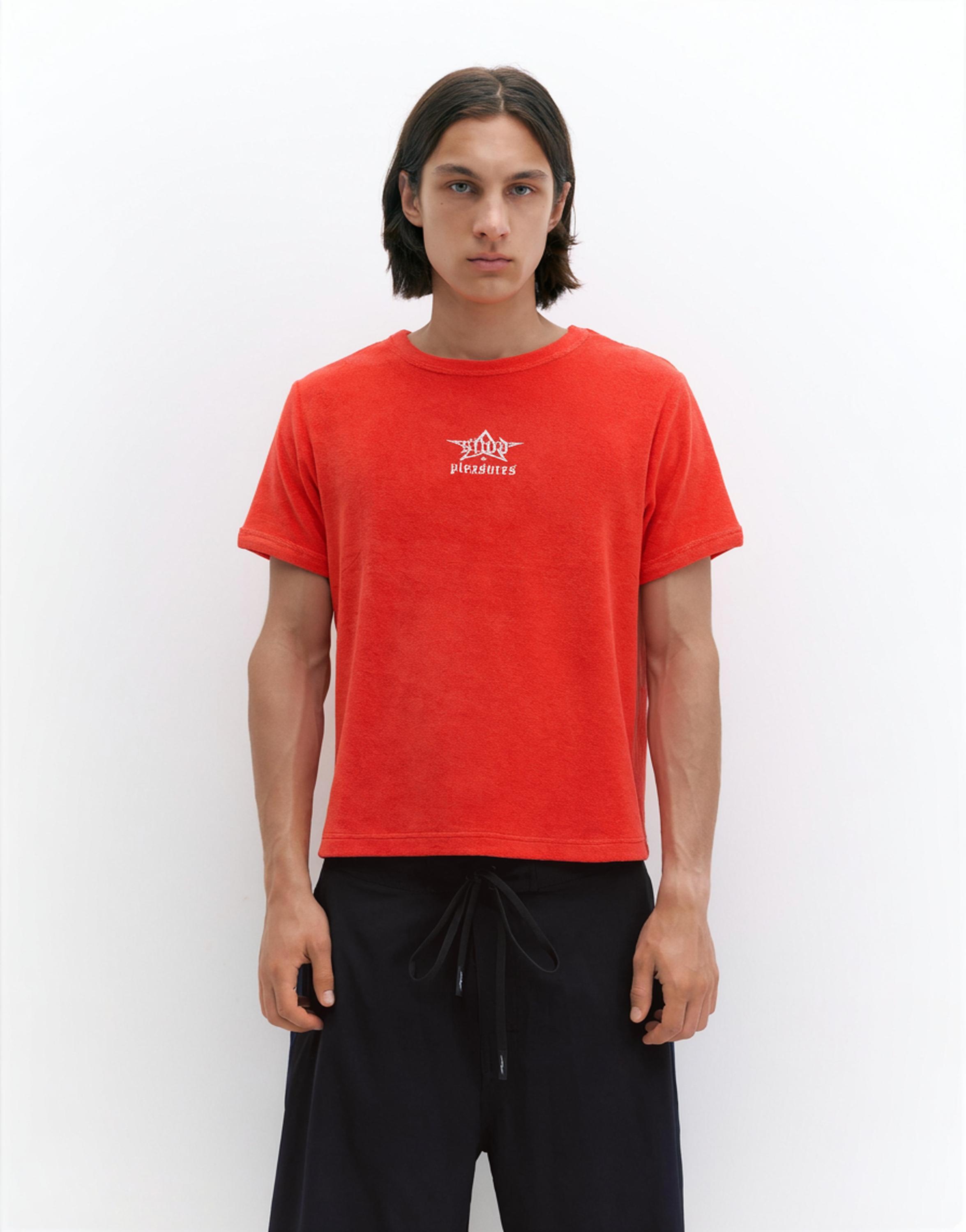 Pleasures x STWD towelling T-shirt — Red