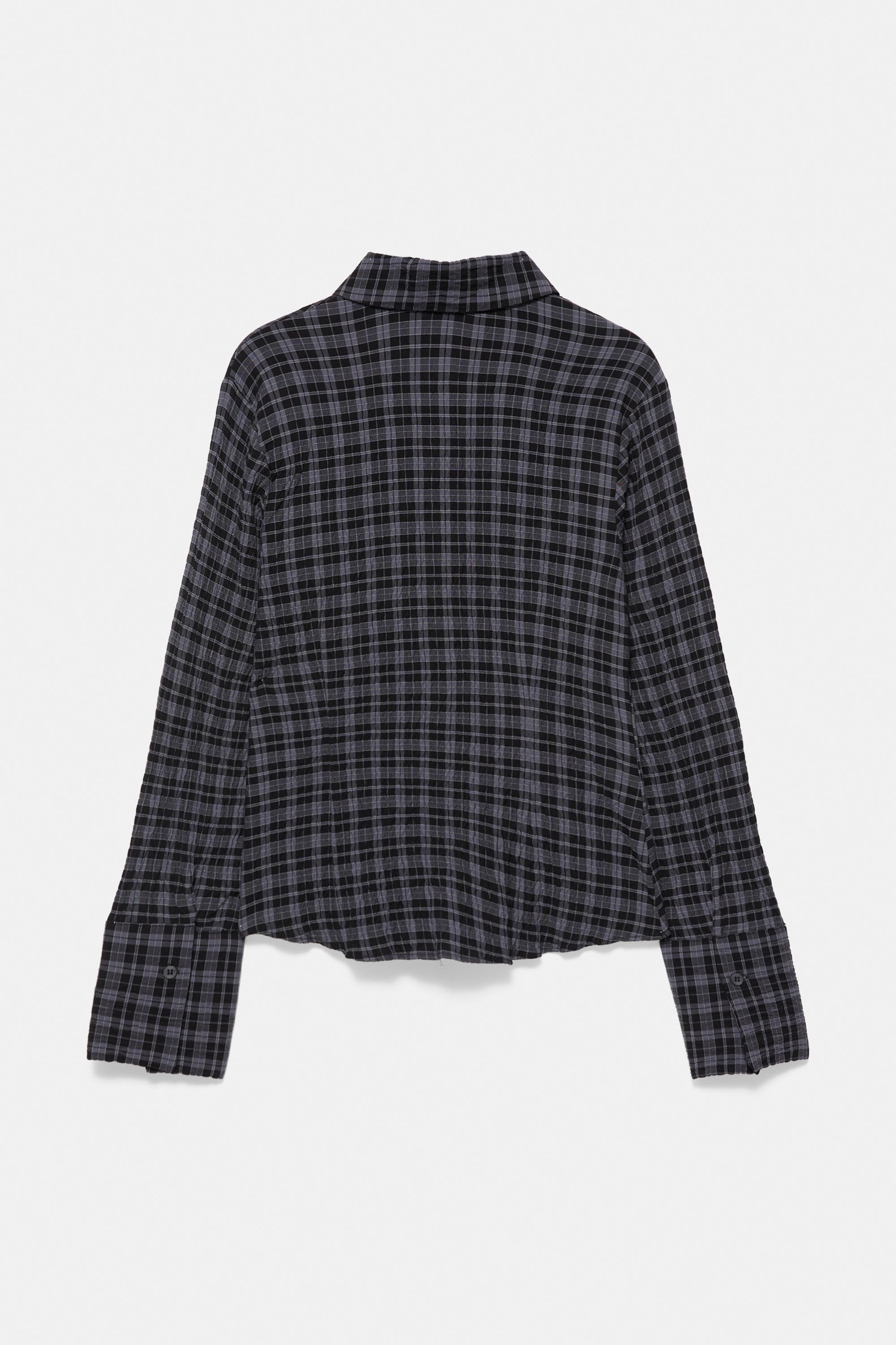 Darted check shirt — Anthracite grey