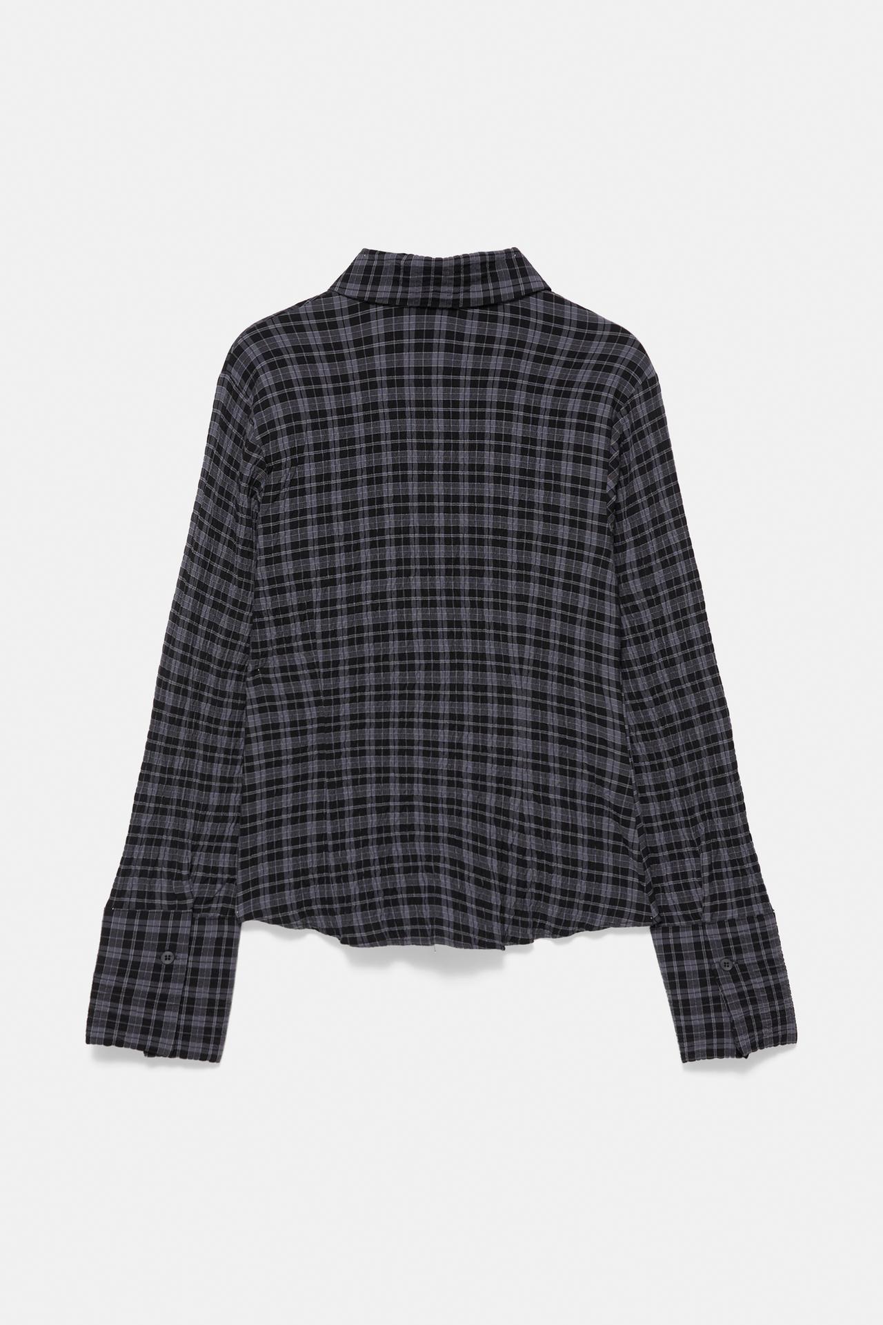Darted check shirt — Anthracite grey