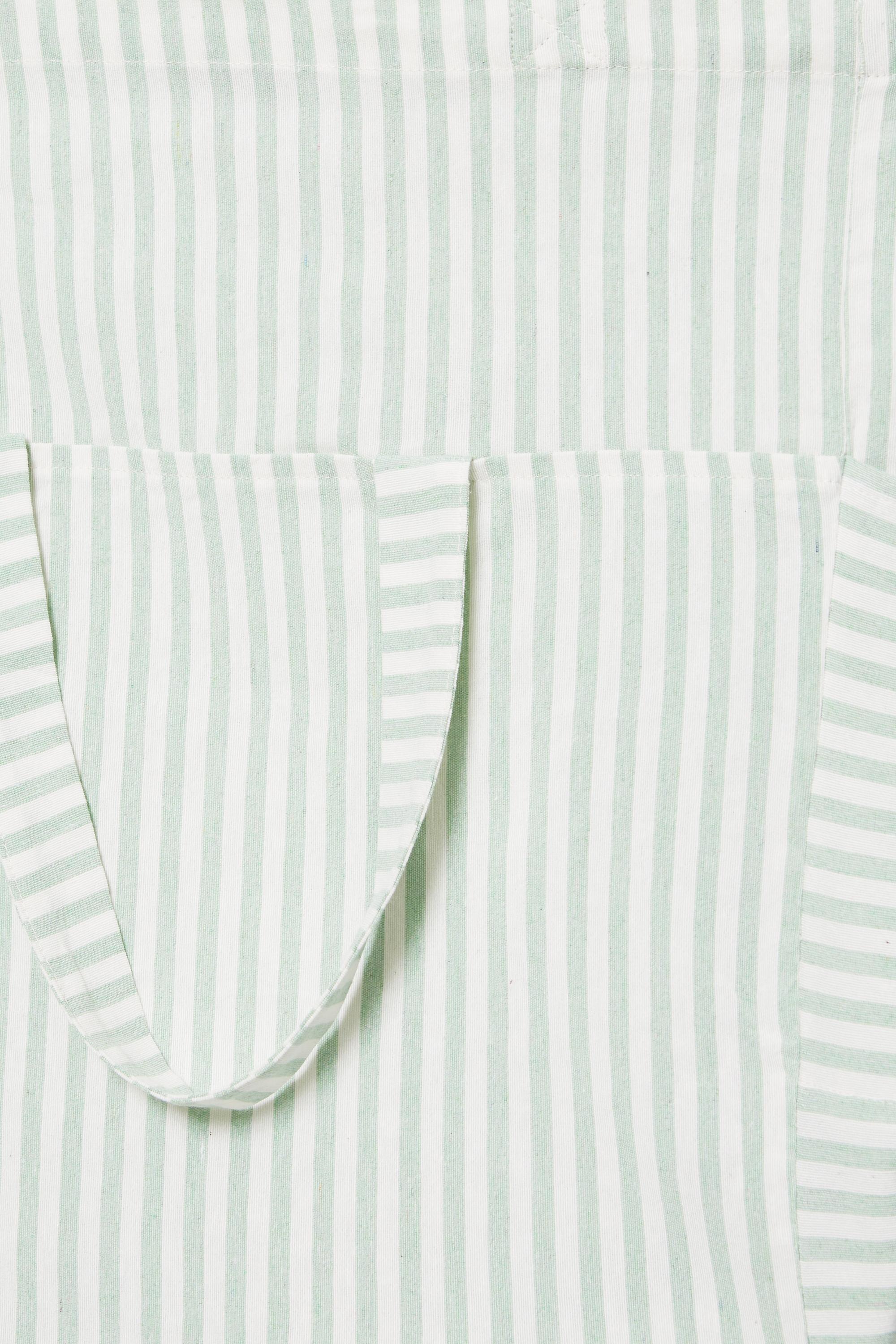 Large striped tote bag — Faded green