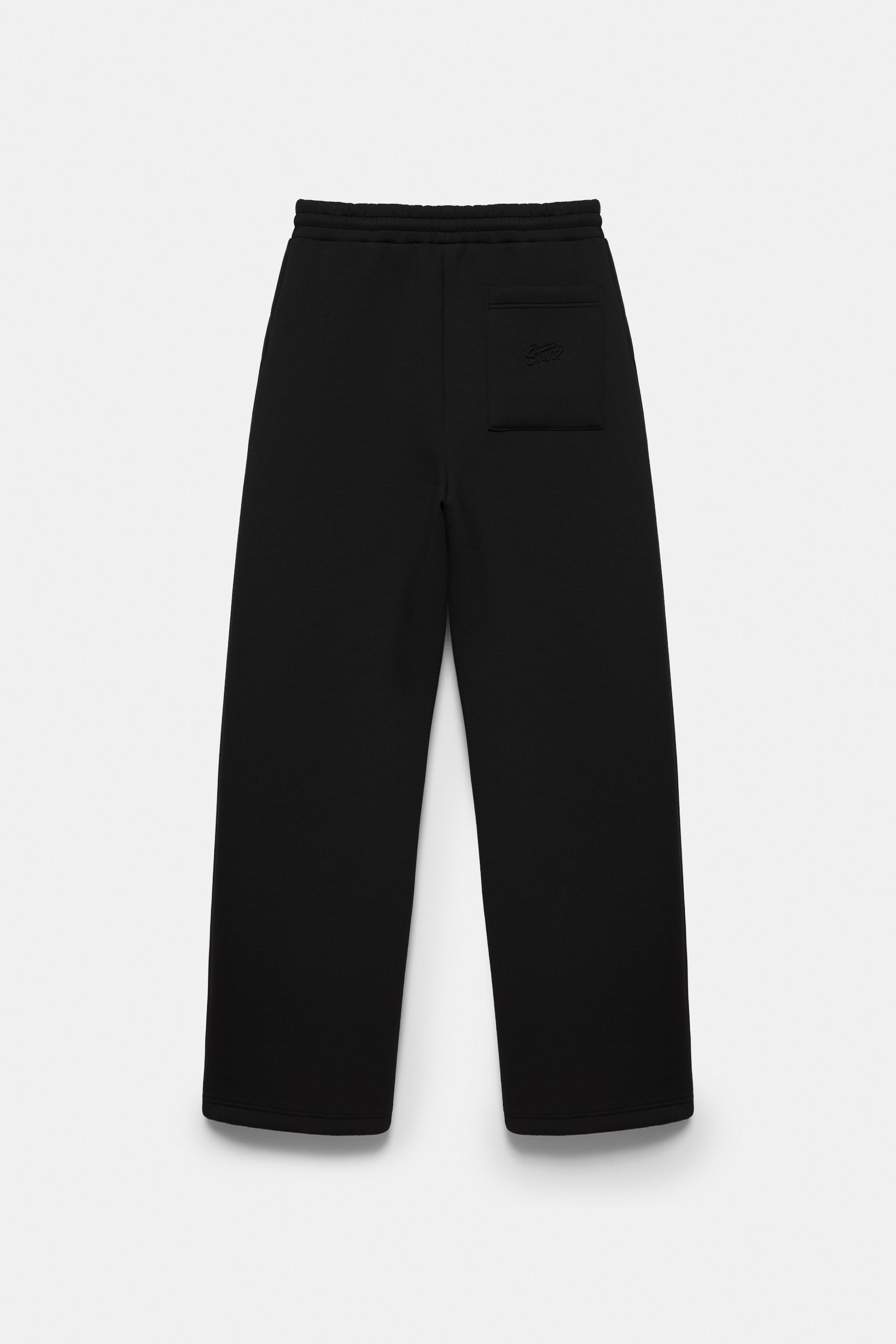 Neoprene-effect baggy trousers — Black