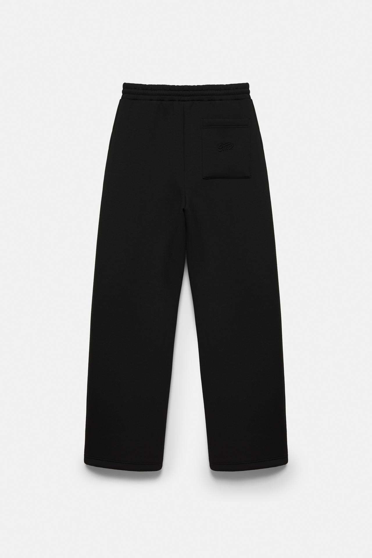 Neoprene-effect baggy trousers — Black