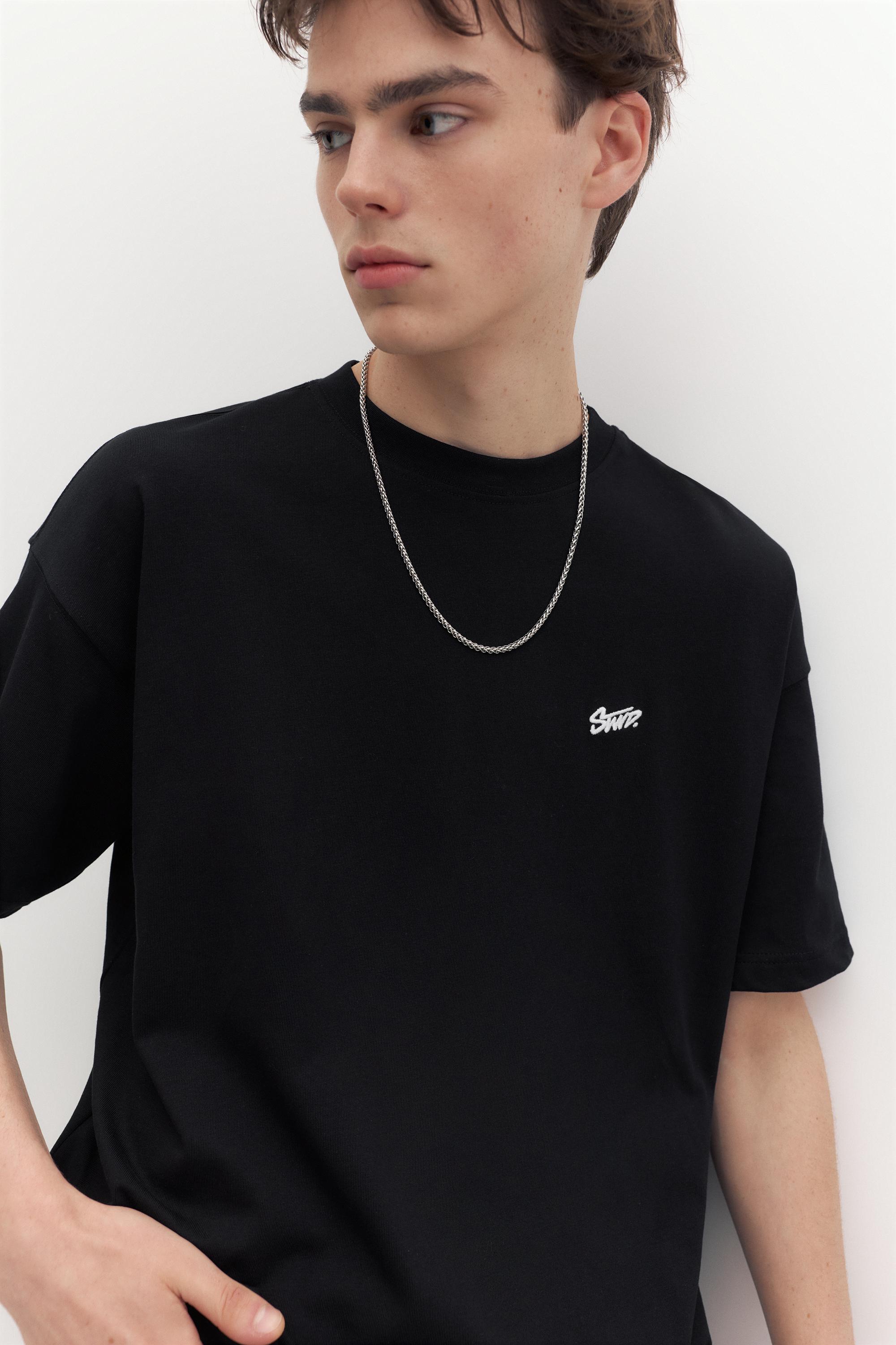 STWD logo boxy T-shirt — Black