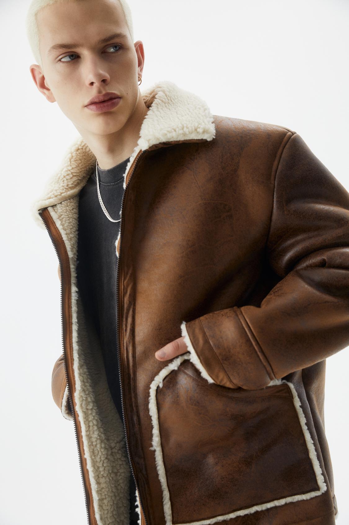 Double-faced faux shearling jacket - PULL&BEAR