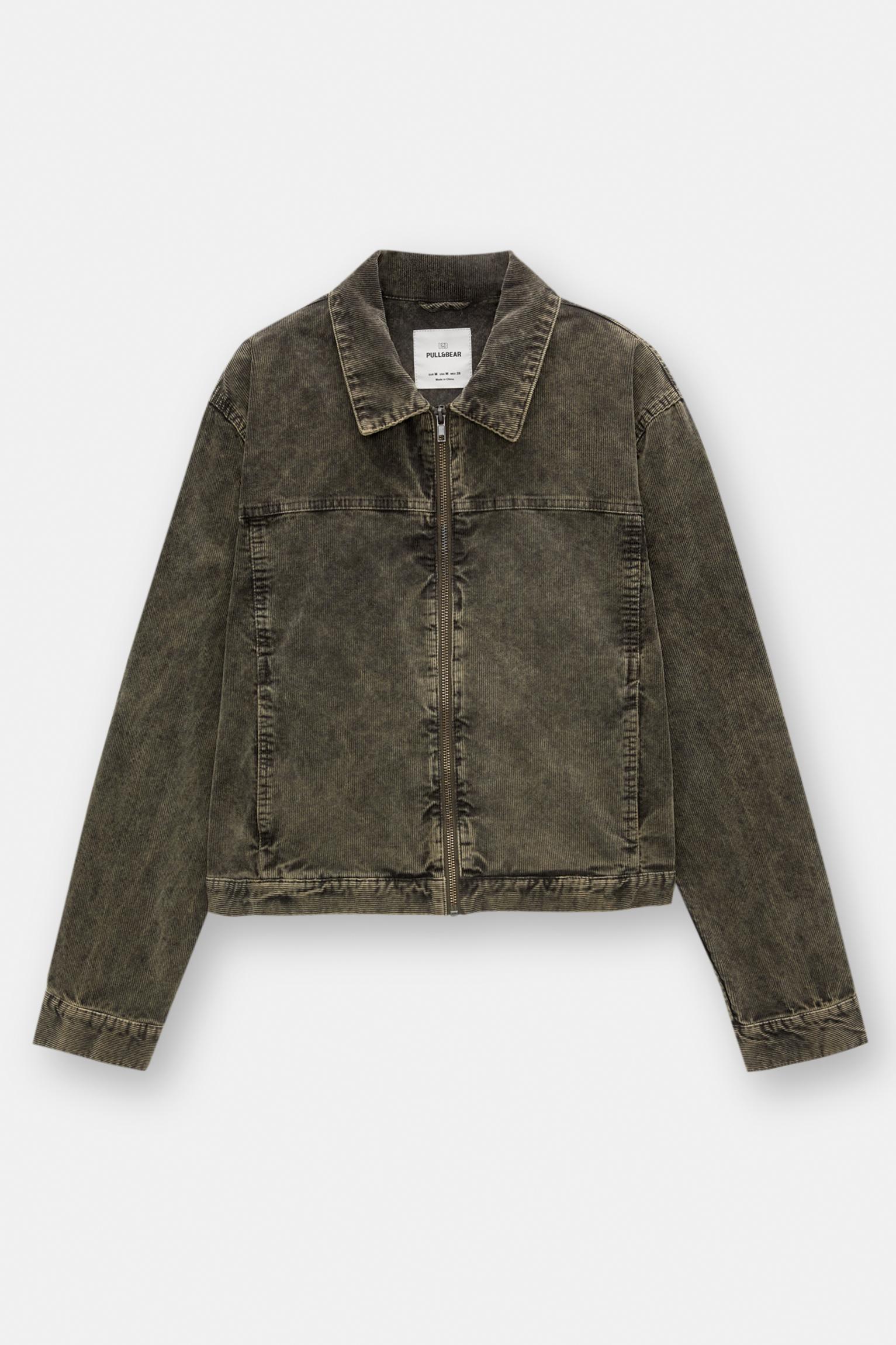 Corduroy jacket with washed finish PULL BEAR