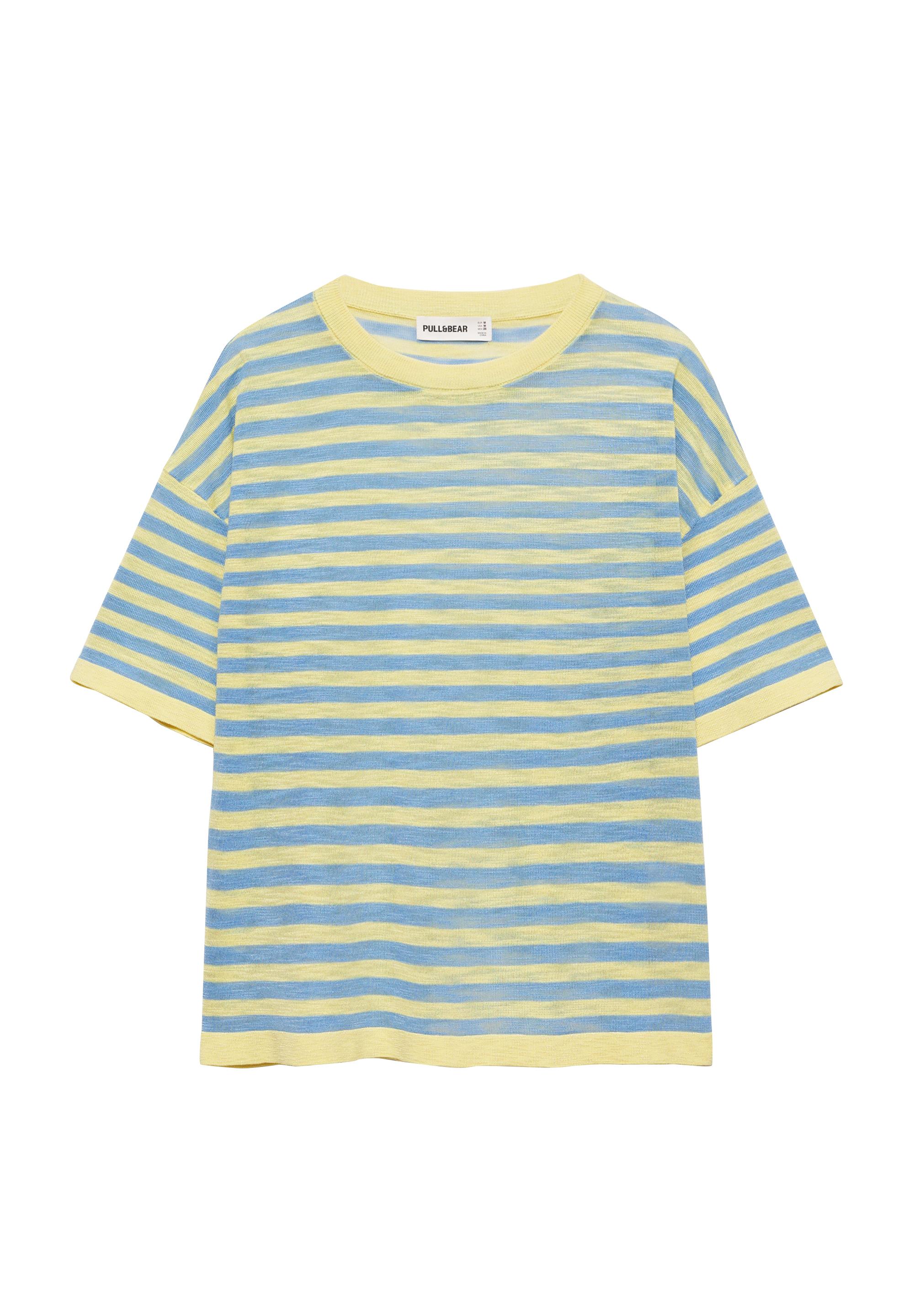 Striped knit T-shirt — Yellow