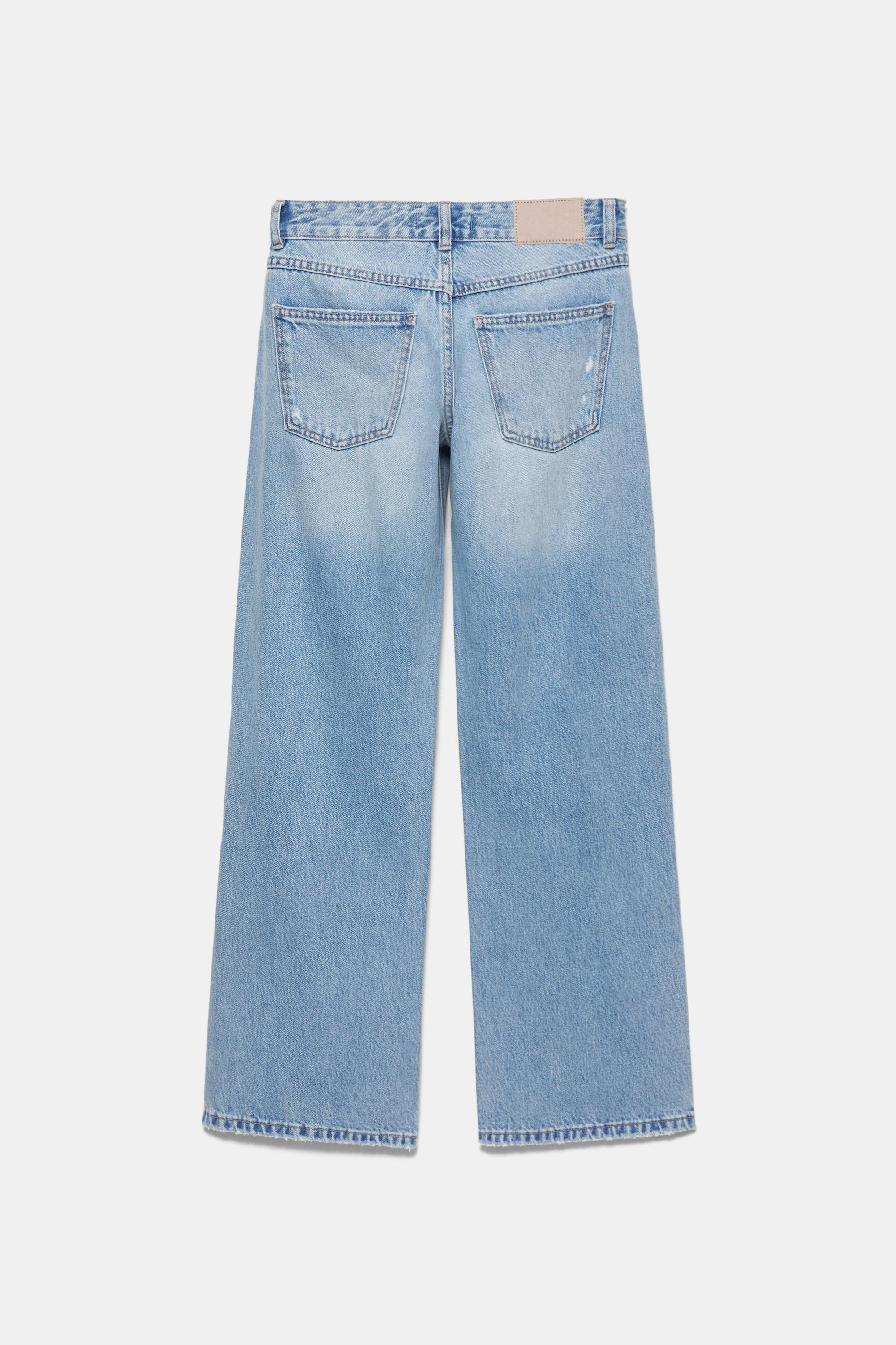 Düşük bel yırtık straight fit jean - Görsel 3