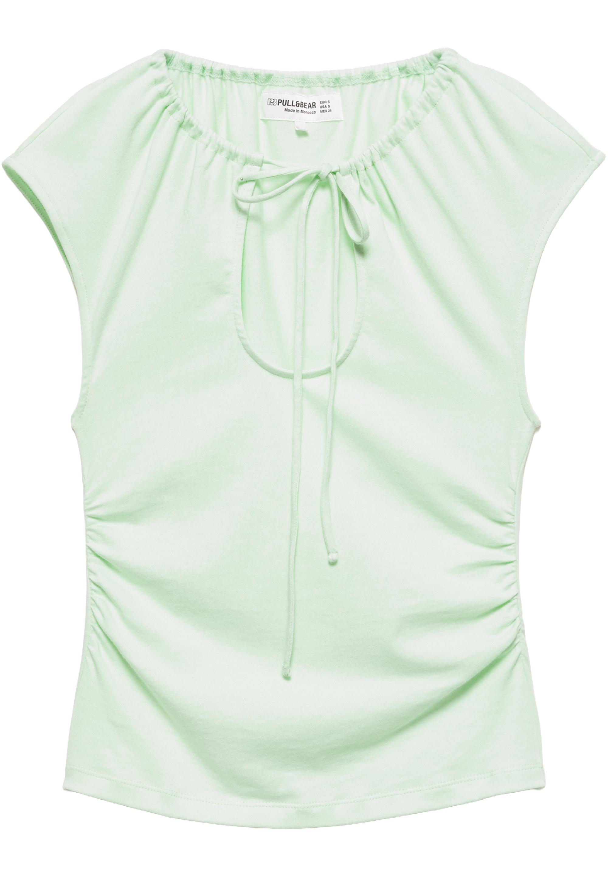 Tie-neck top — Pale green