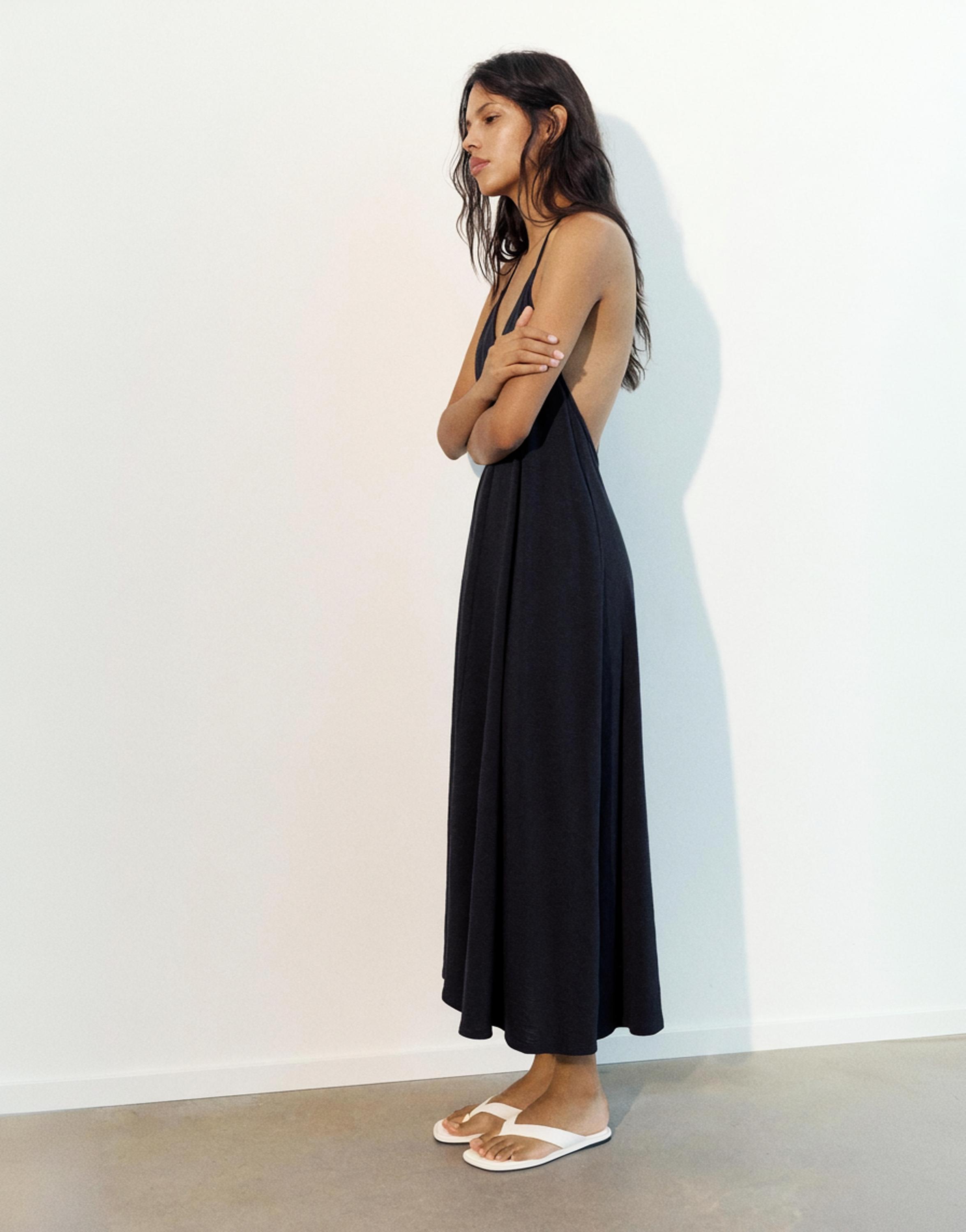 Strappy back midi dress — Anthracite grey