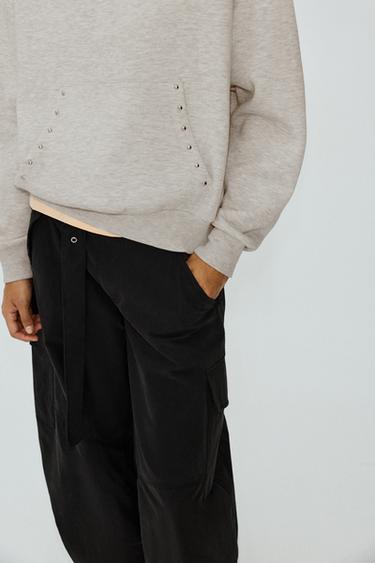 Studded hoodie — Grey marl 3