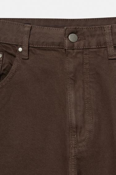 Front seam barrel jeans — Brown 6