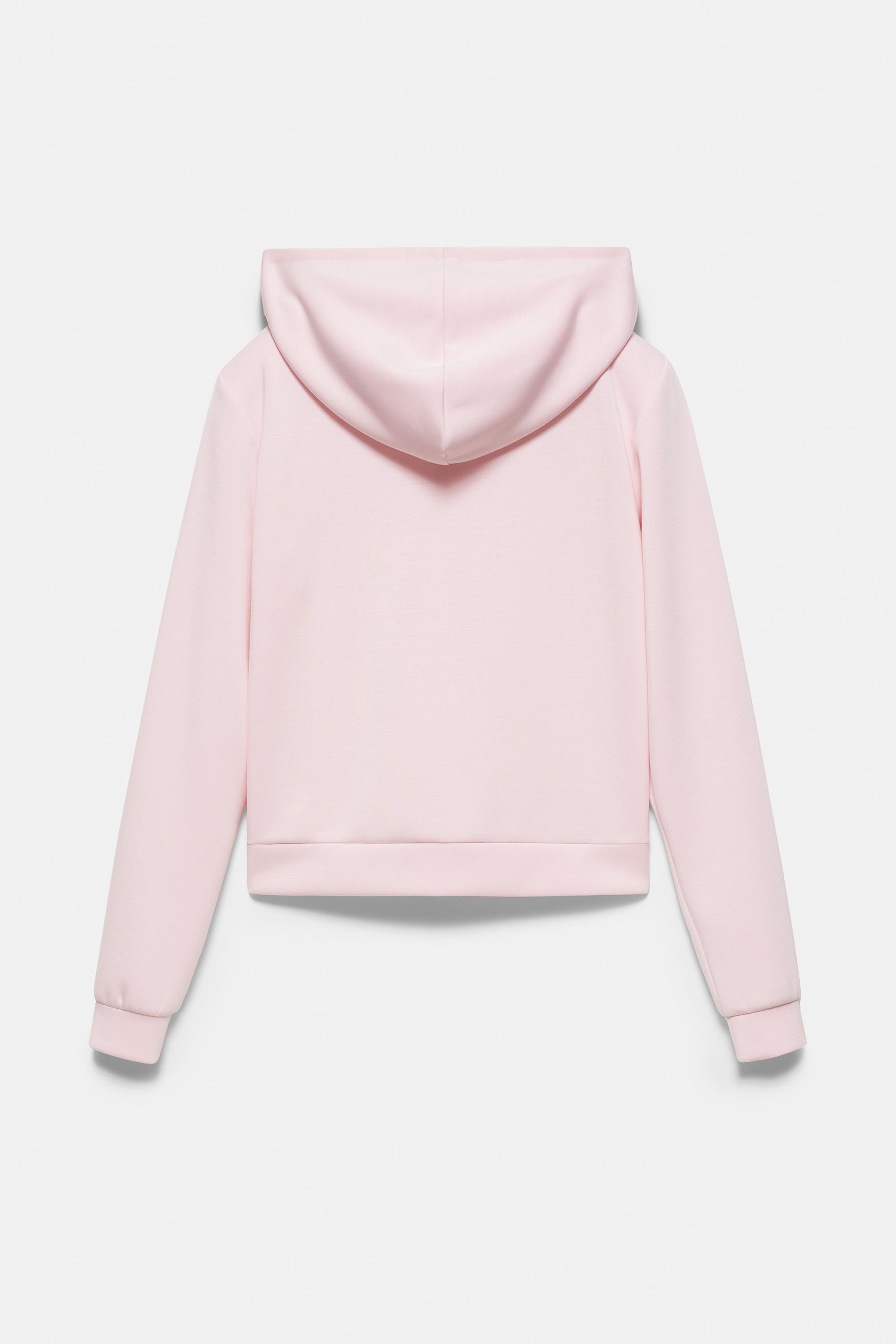 Zip-up hooded sweatshirt — Pastel pink