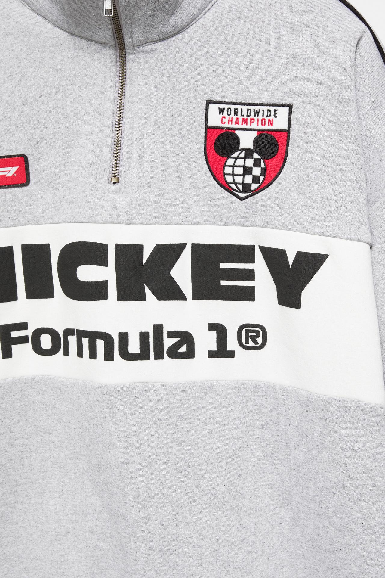 Disney x F1 quarter-zip sweatshirt — Pale marl