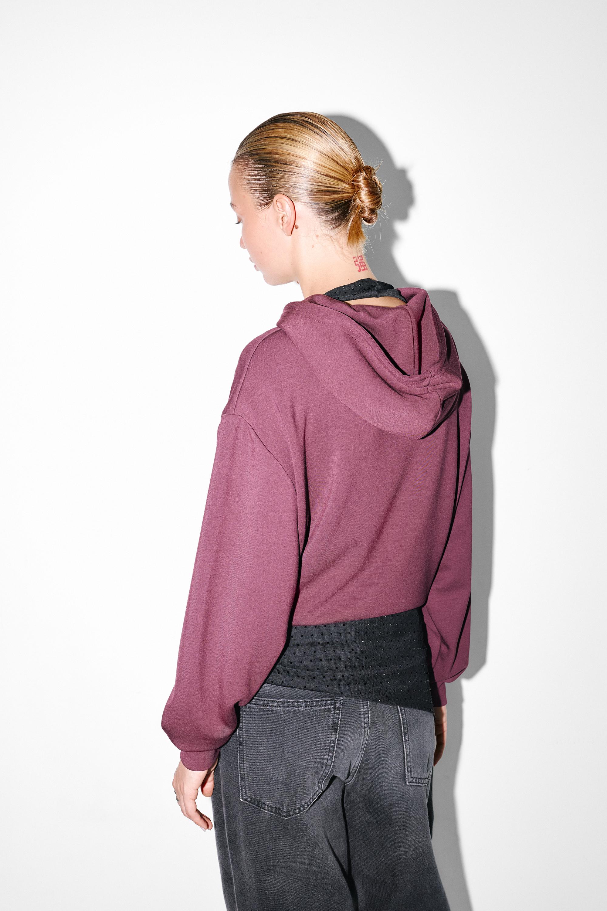 Soft touch hooded sweatshirt — Eggplant