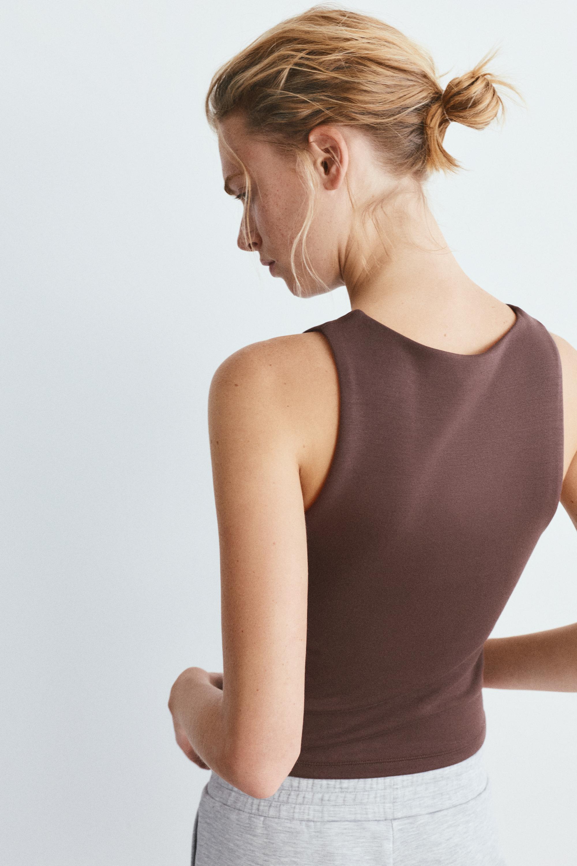 Soft-touch tank top — Brown