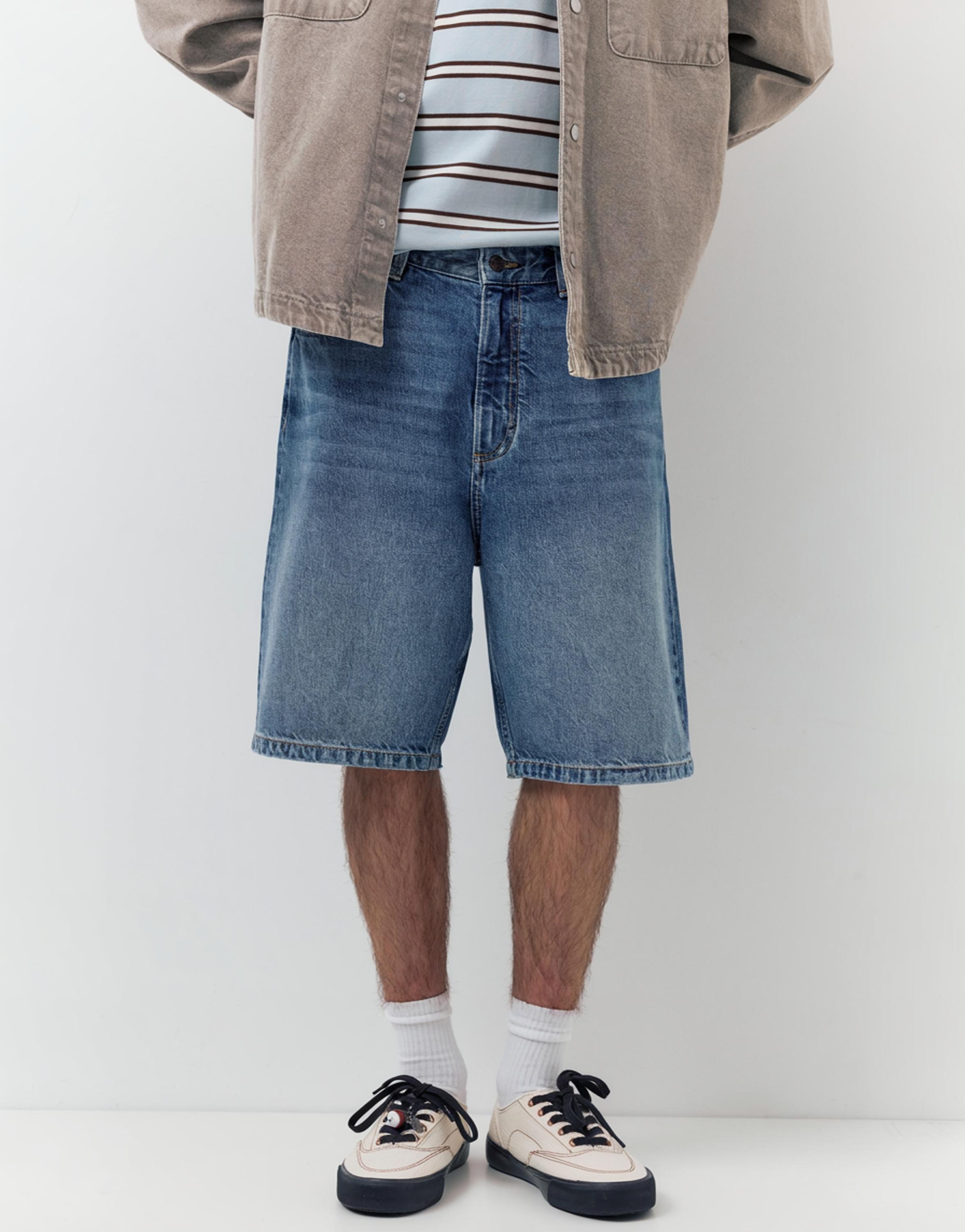 Baggy denim bermuda - Görsel 46