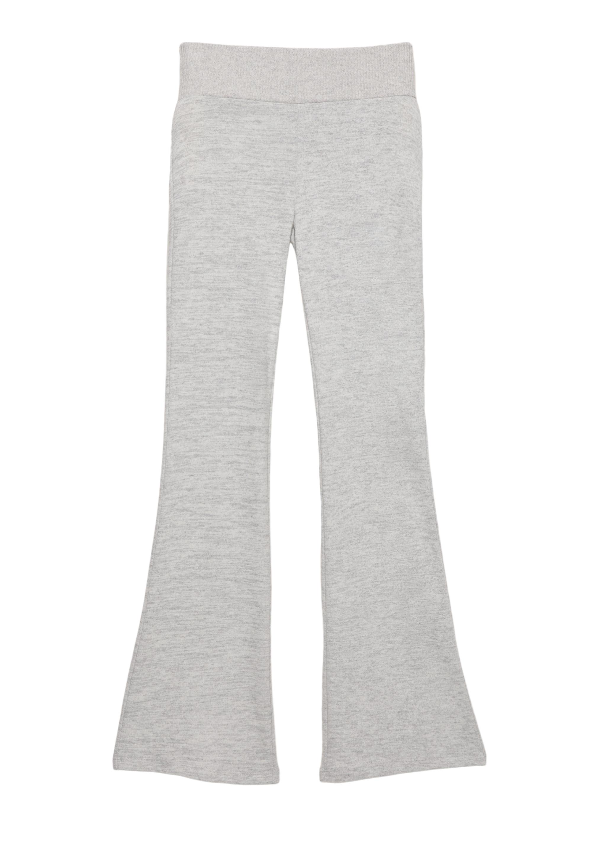 Soft touch flared trousers — Pale marl