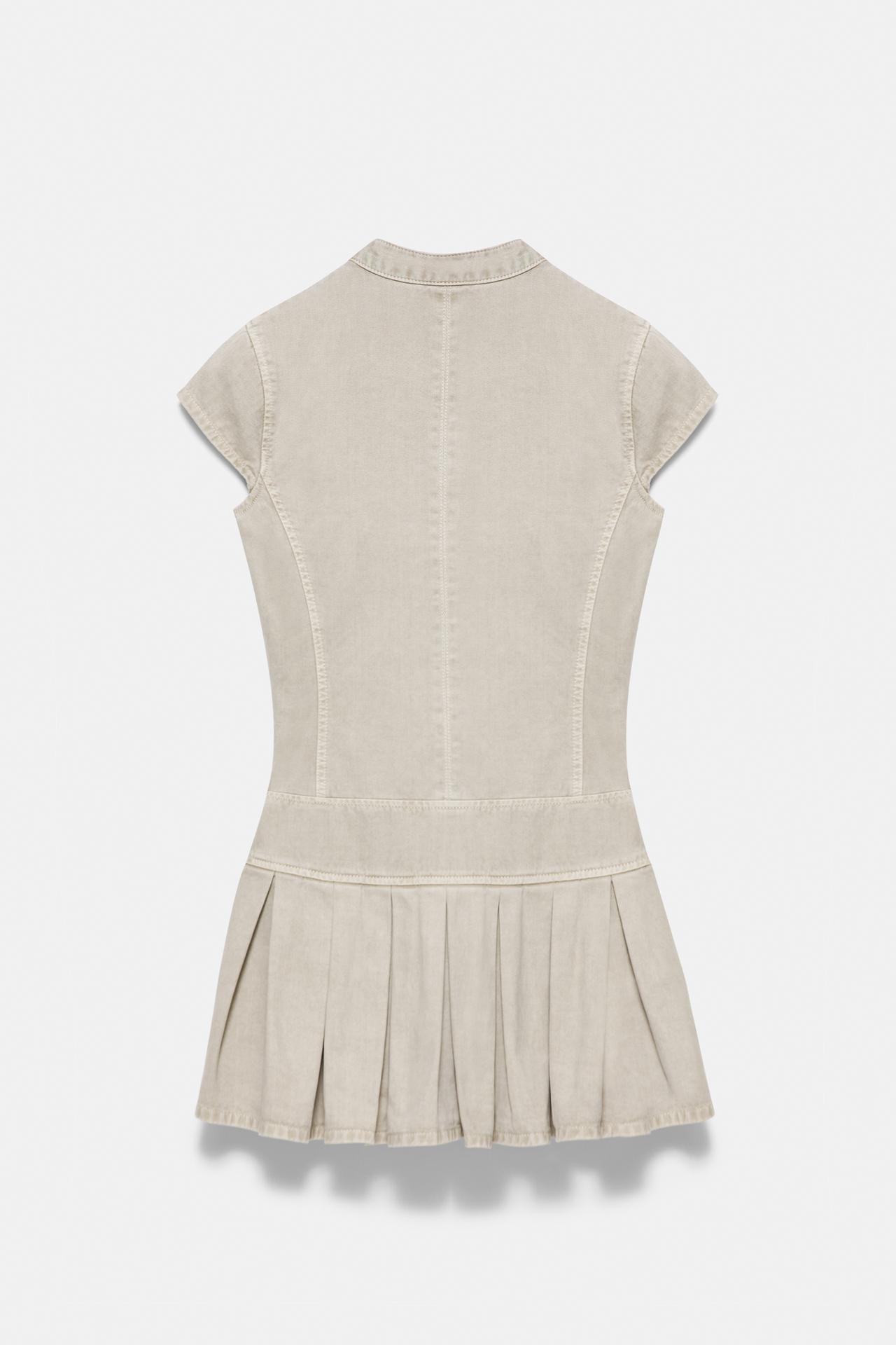 Short fireman clasp button dress — Khaki