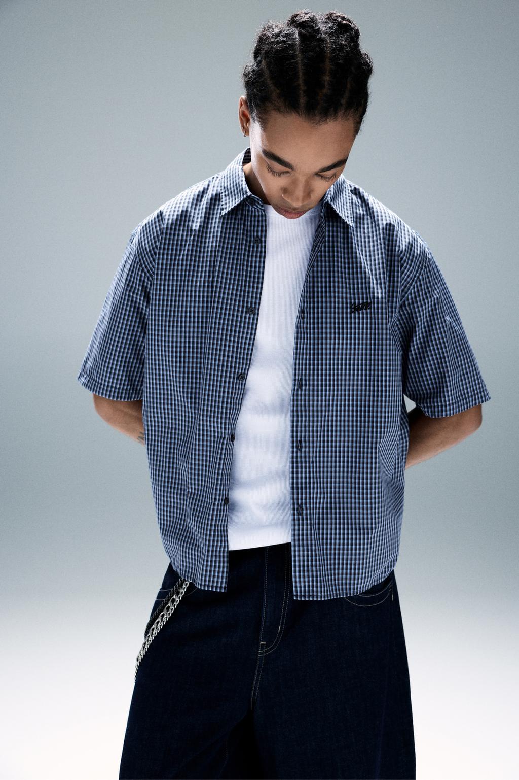 Camicia a maniche corte a quadri STWD PULL&BEAR