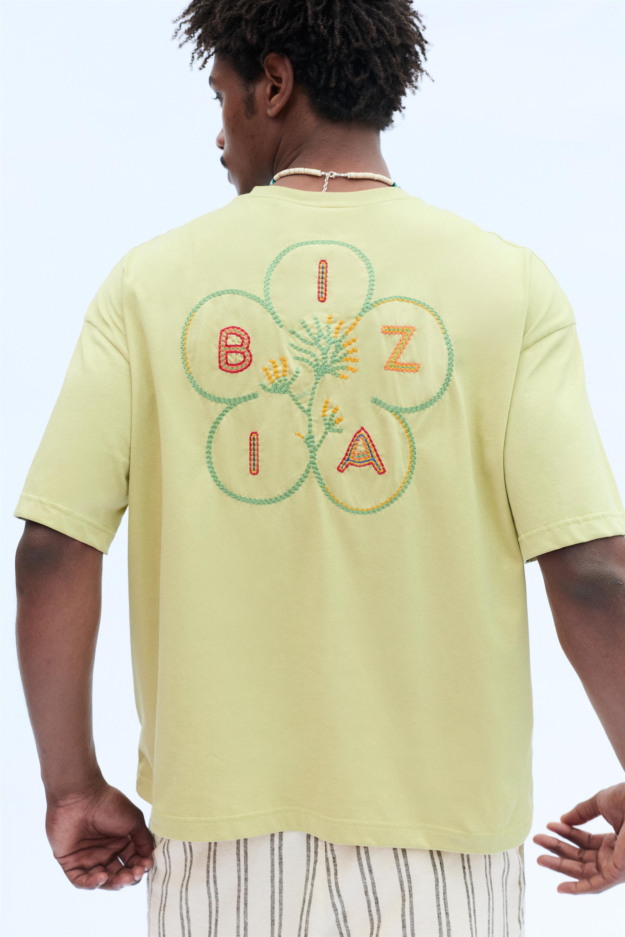 Ibiza embroidered boxy-fit T-shirt — Green