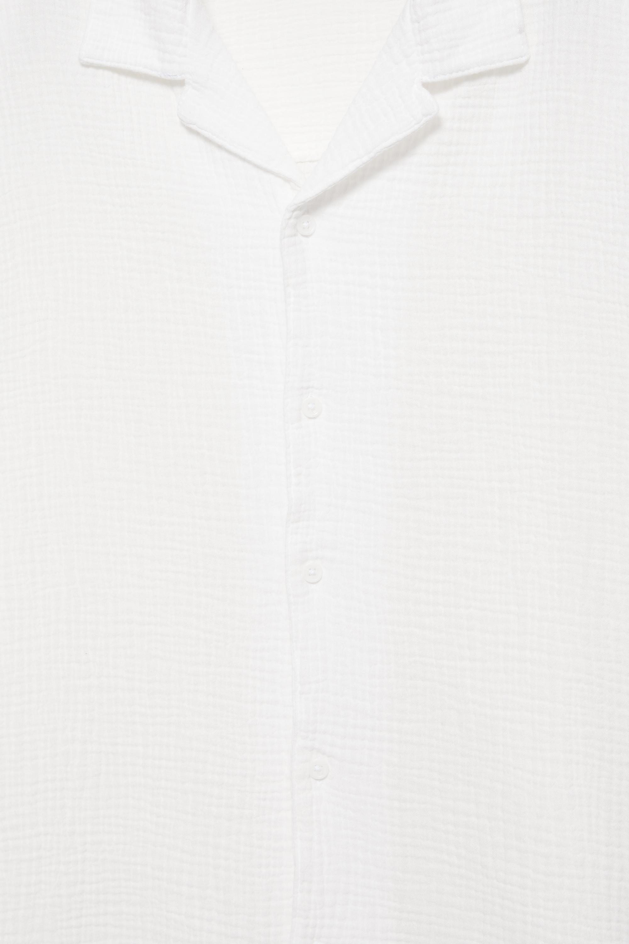 Short sleeve crepe shirt — White