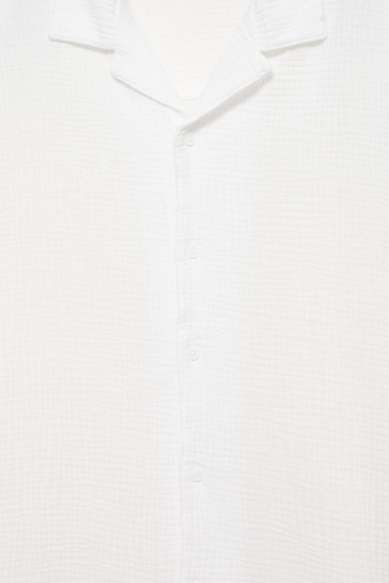 Short sleeve crepe shirt — White