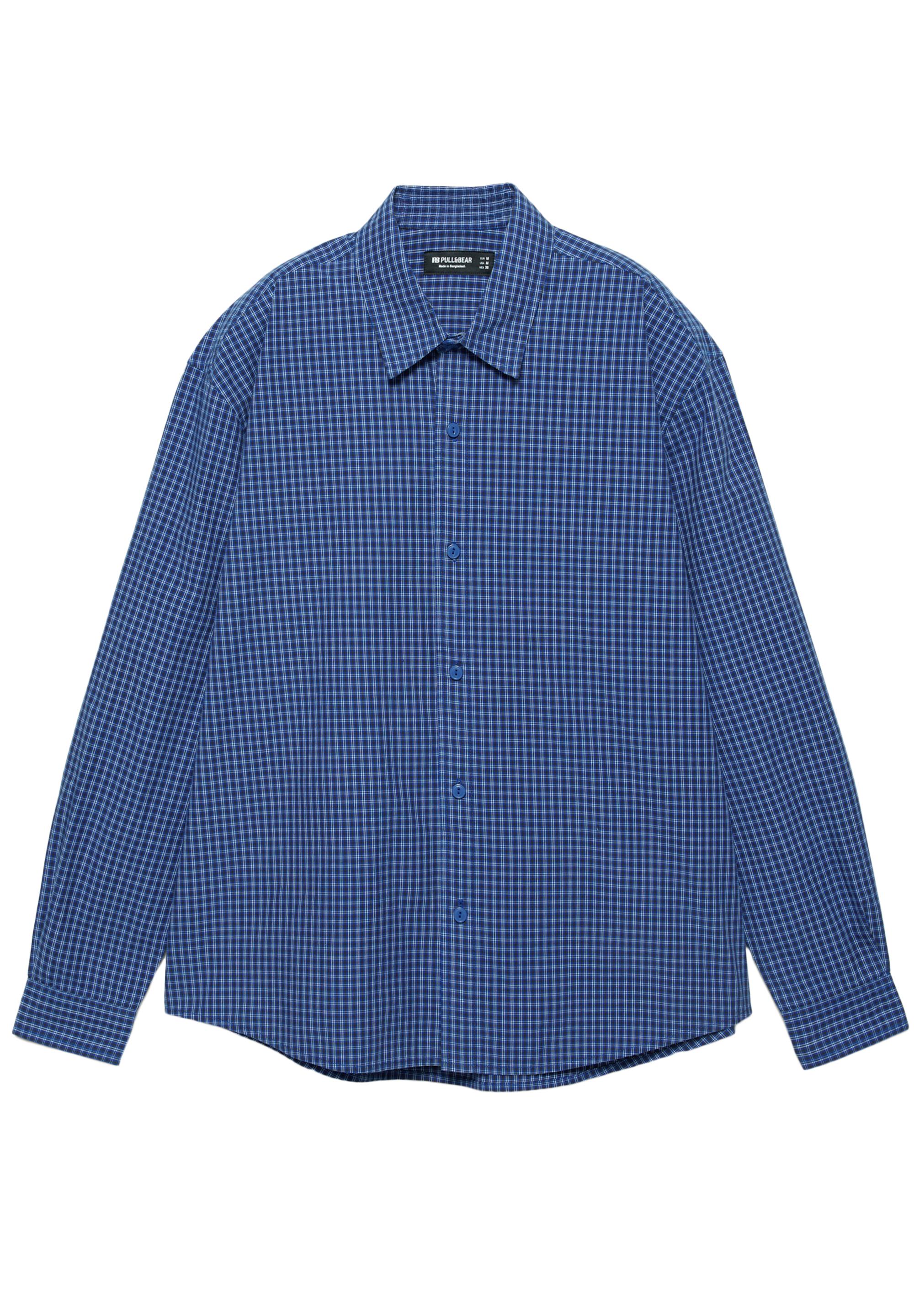 Long sleeve check shirt — Blue