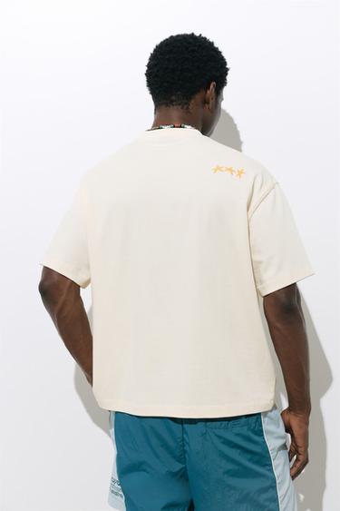 Embroidered star T-shirt — Beige 2