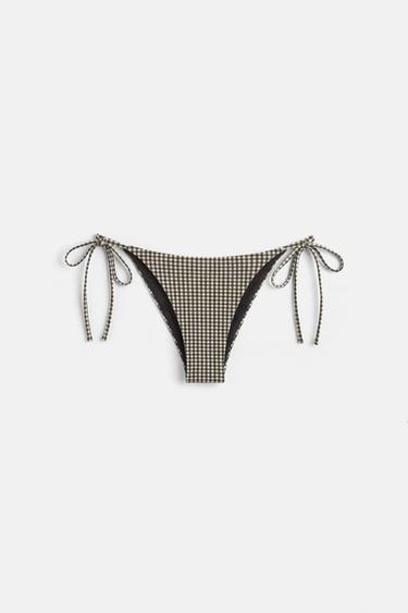 Gingham bikini bottoms — Brown 4