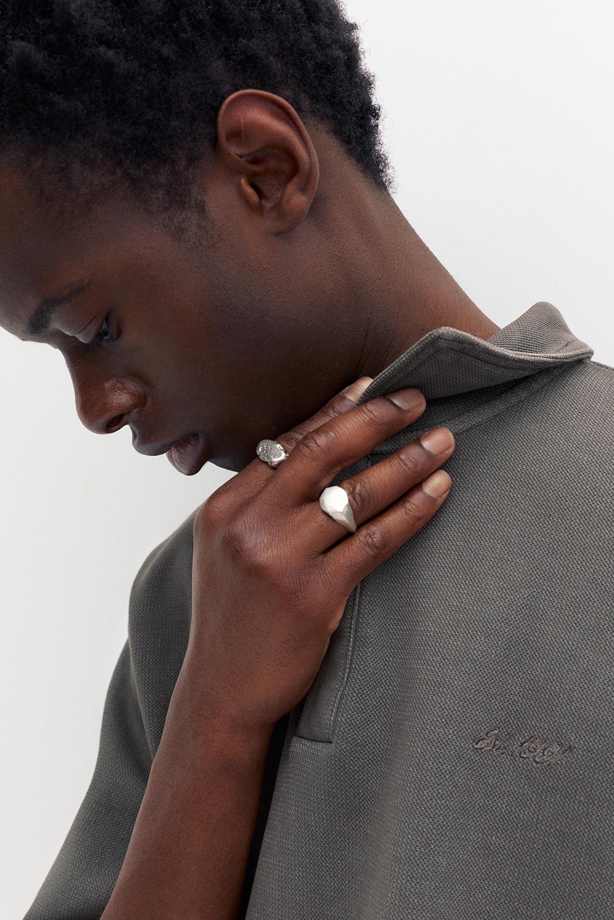 Short sleeve piqué polo shirt — Anthracite grey