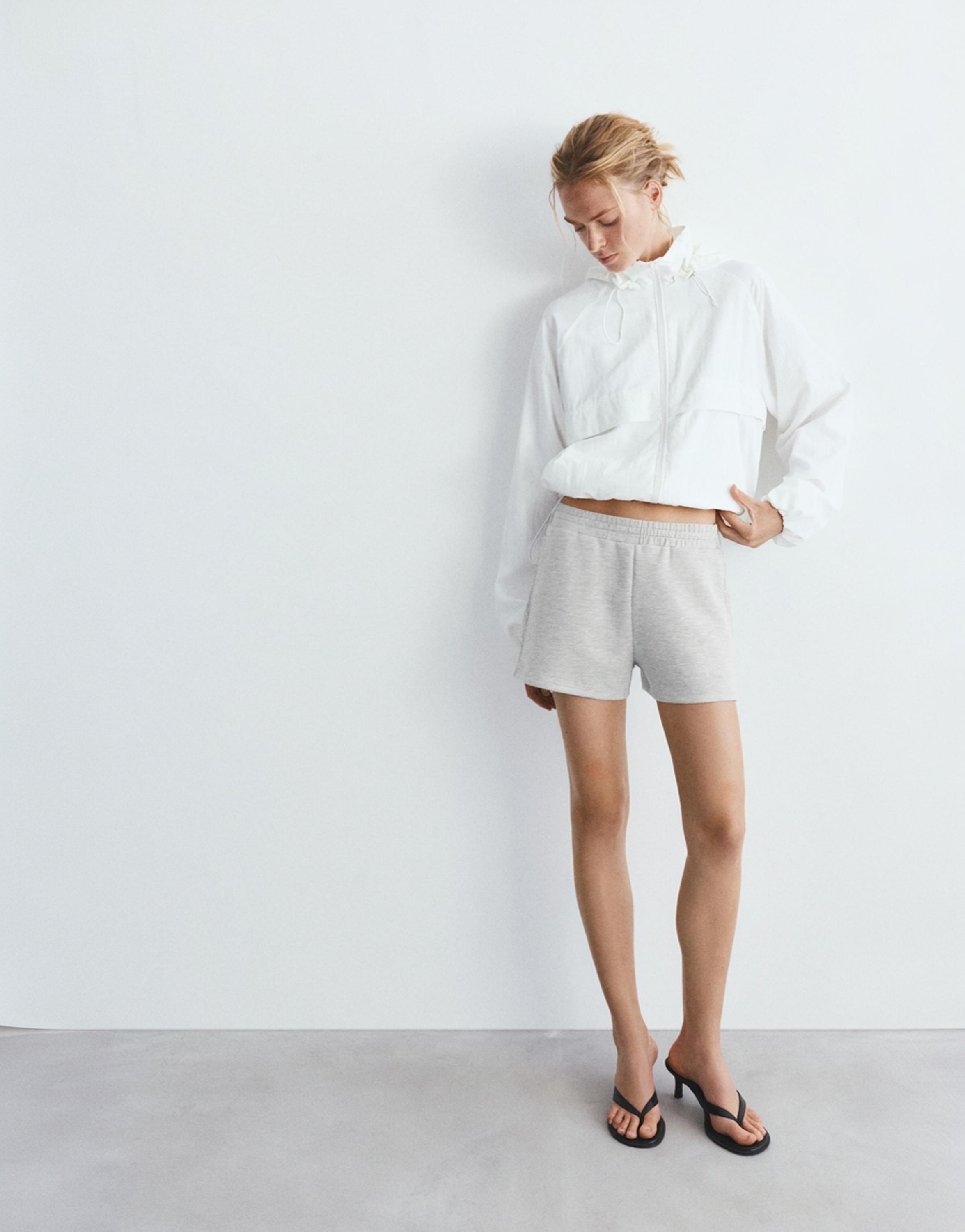 Soft touch sports shorts — Grey marl