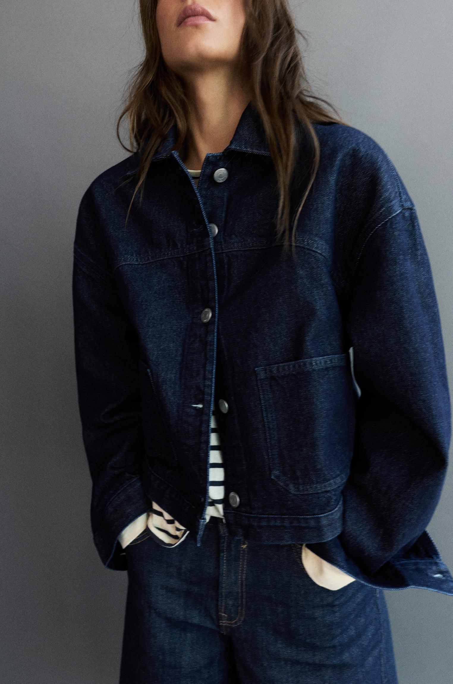 Boxy denim overshirt — Navy