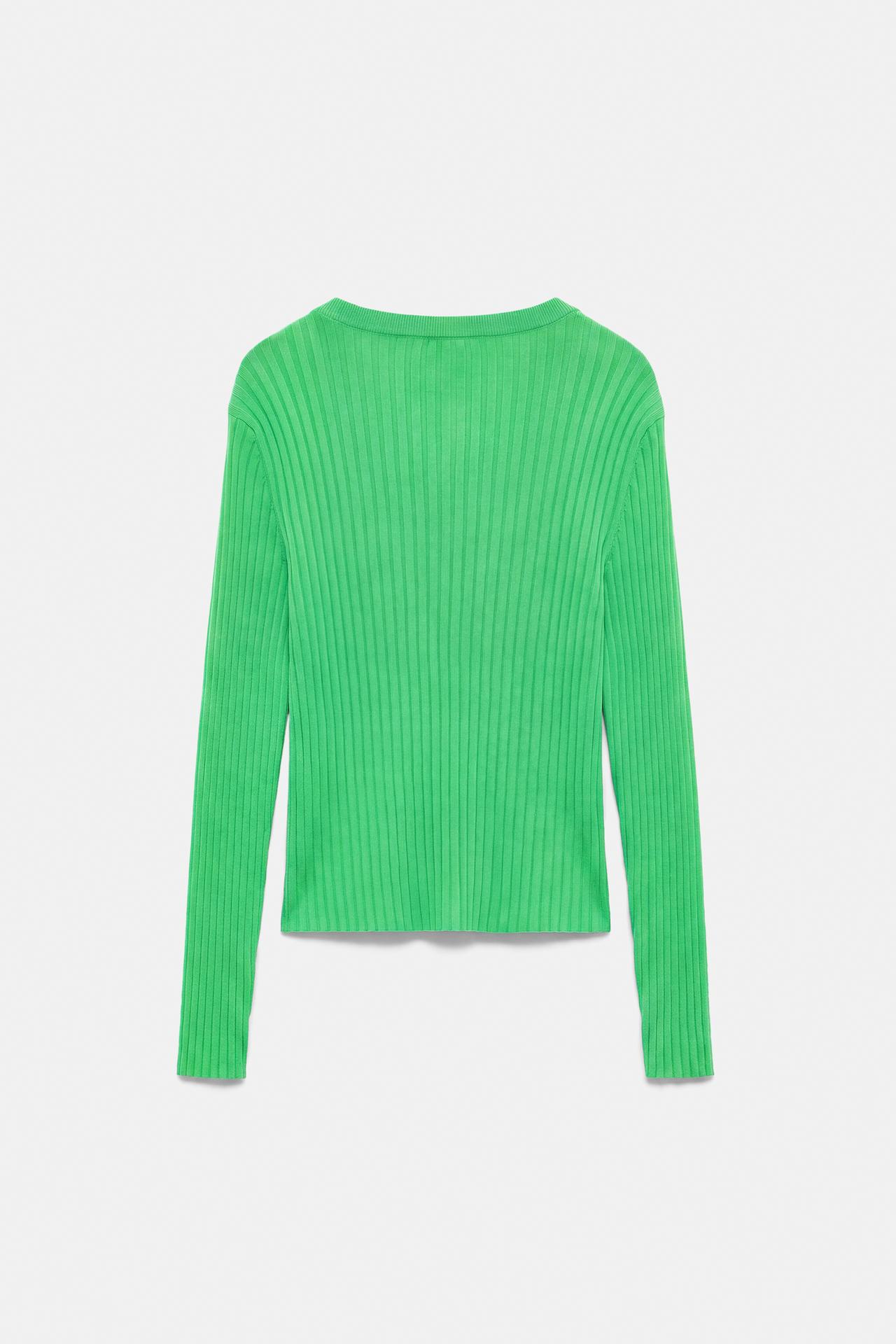 Green ribbed jumper — Green