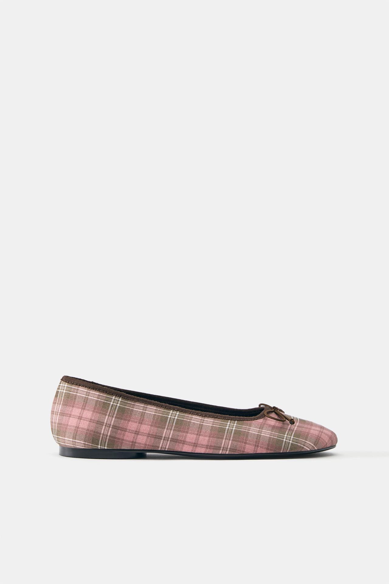 Checked ballet flats — Pink
