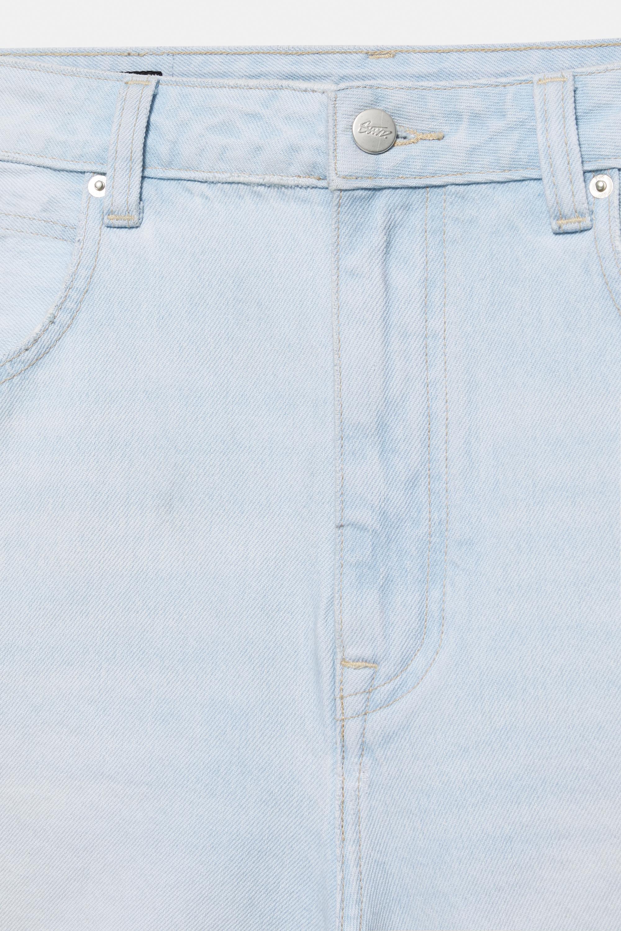 Baggy relaxed fit denim Bermuda shorts — Pale indigo