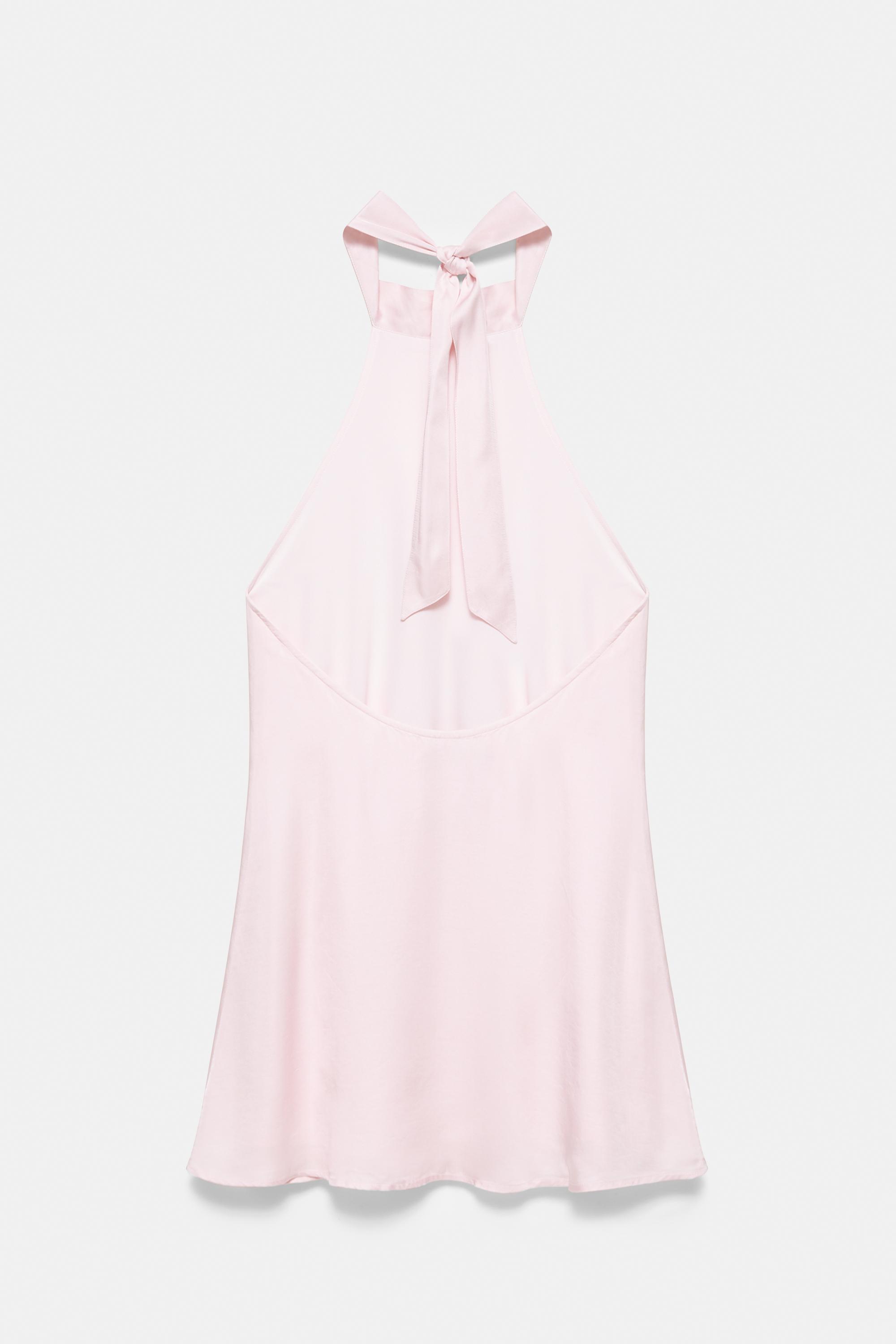 Short satin halter dress
