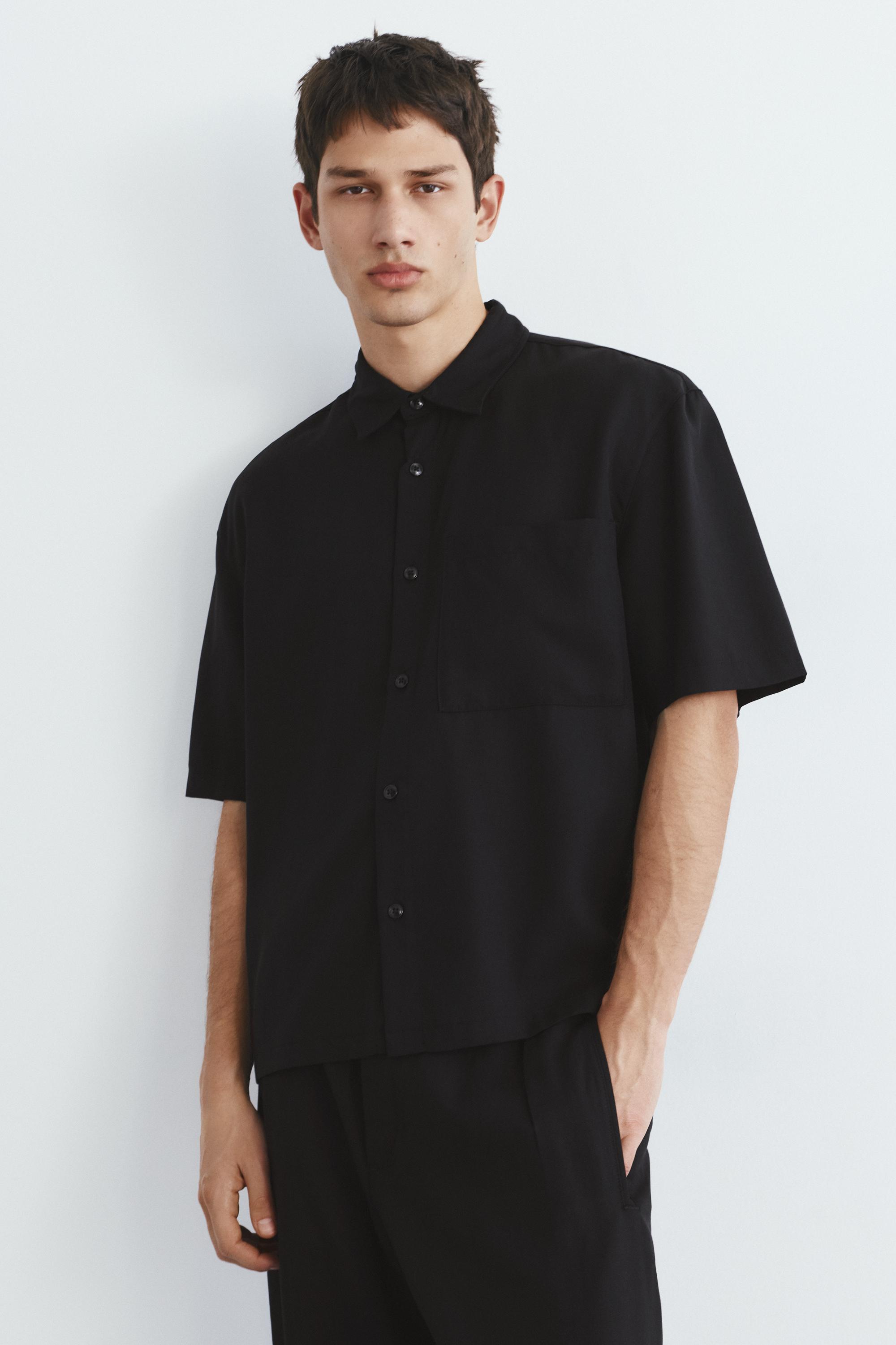 Short sleeve shirt with pocket — Black