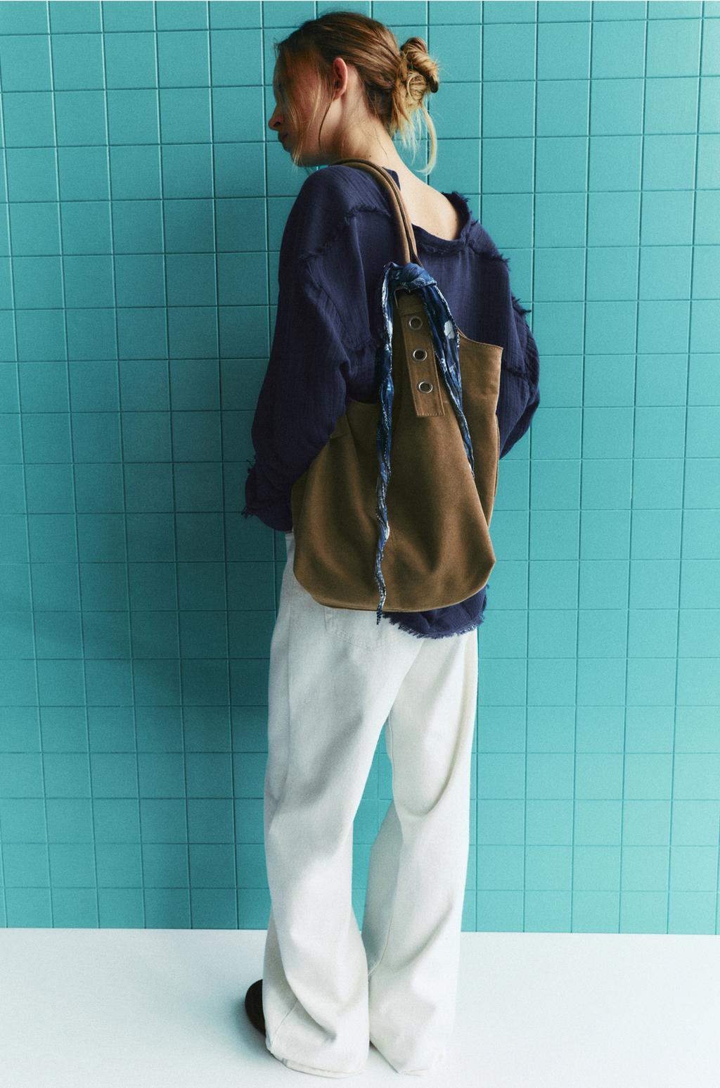 Borsa shopper in tela con fibbia PULL&BEAR - Main Image